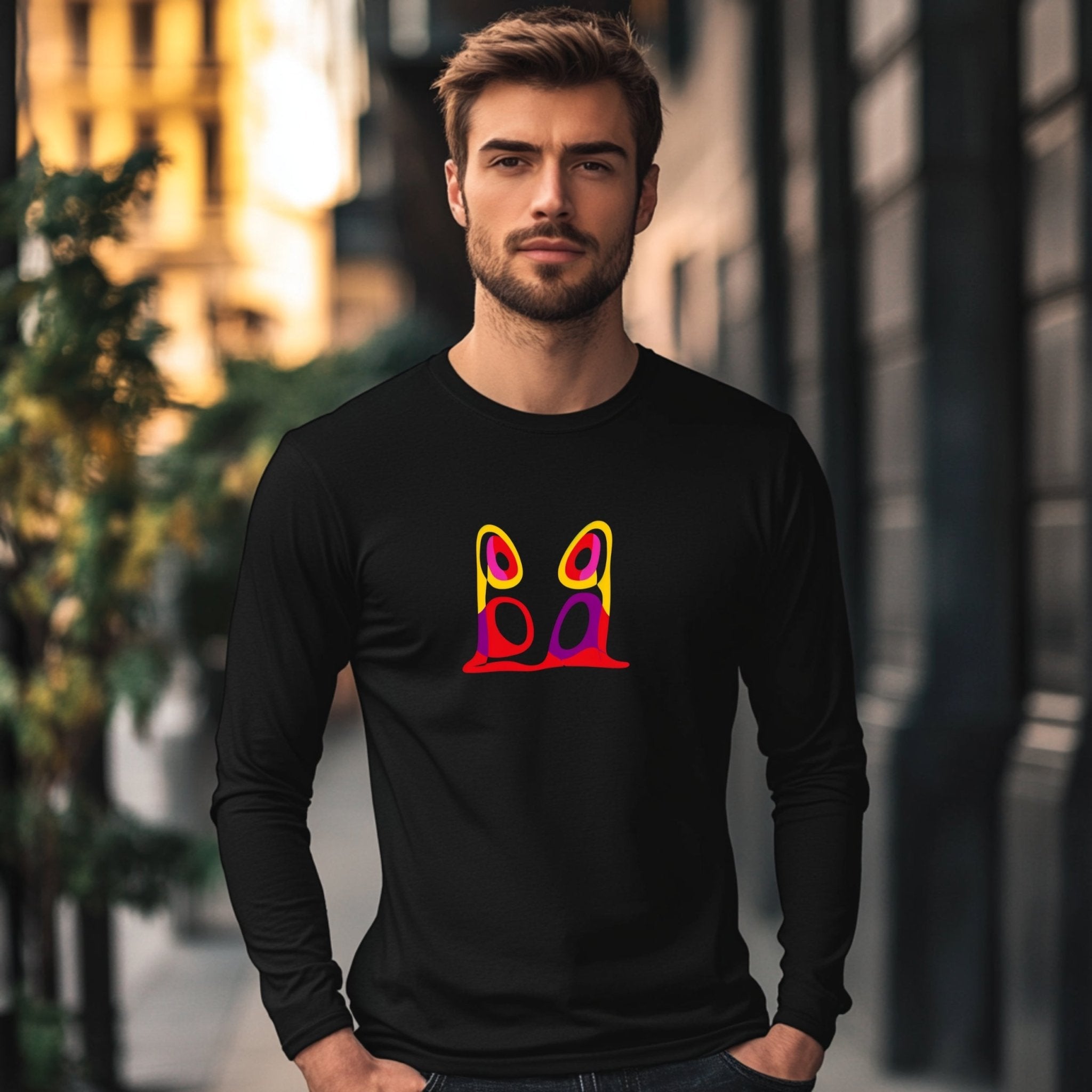 Colorful Abstract Art Long Sleeve T-Shirt, Unique Graphic Design Shirt, Vibrant Artistic Print Tee, Modern Art Clothing - Craig Michael Design