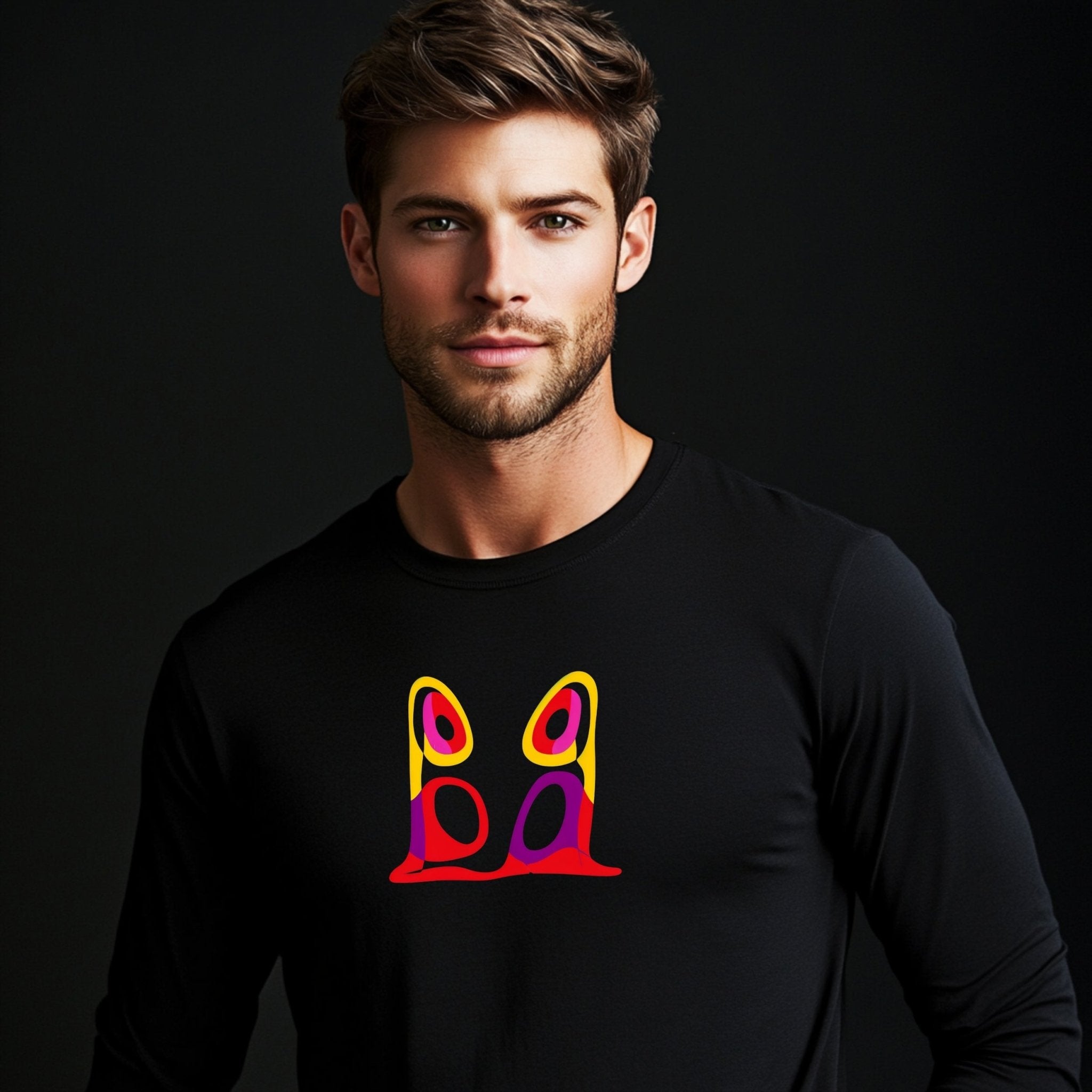 Colorful Abstract Art Long Sleeve T-Shirt, Unique Graphic Design Shirt, Vibrant Artistic Print Tee, Modern Art Clothing - Craig Michael Design