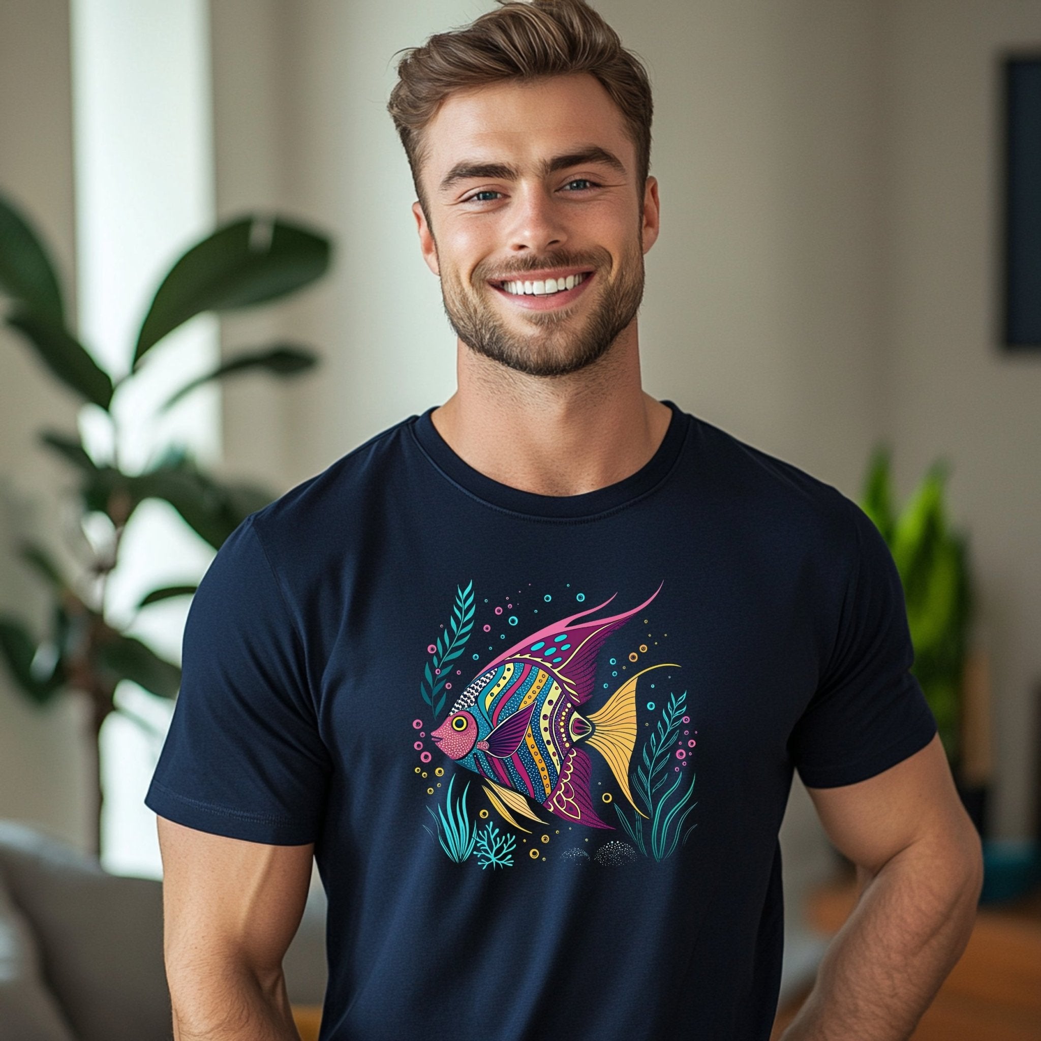 Colorful Fish Art T-Shirt, Vibrant Oceanic Design Tee, Unique Artistic Sea Life Graphic, Underwater Inspired Clothing - Craig Michael Design