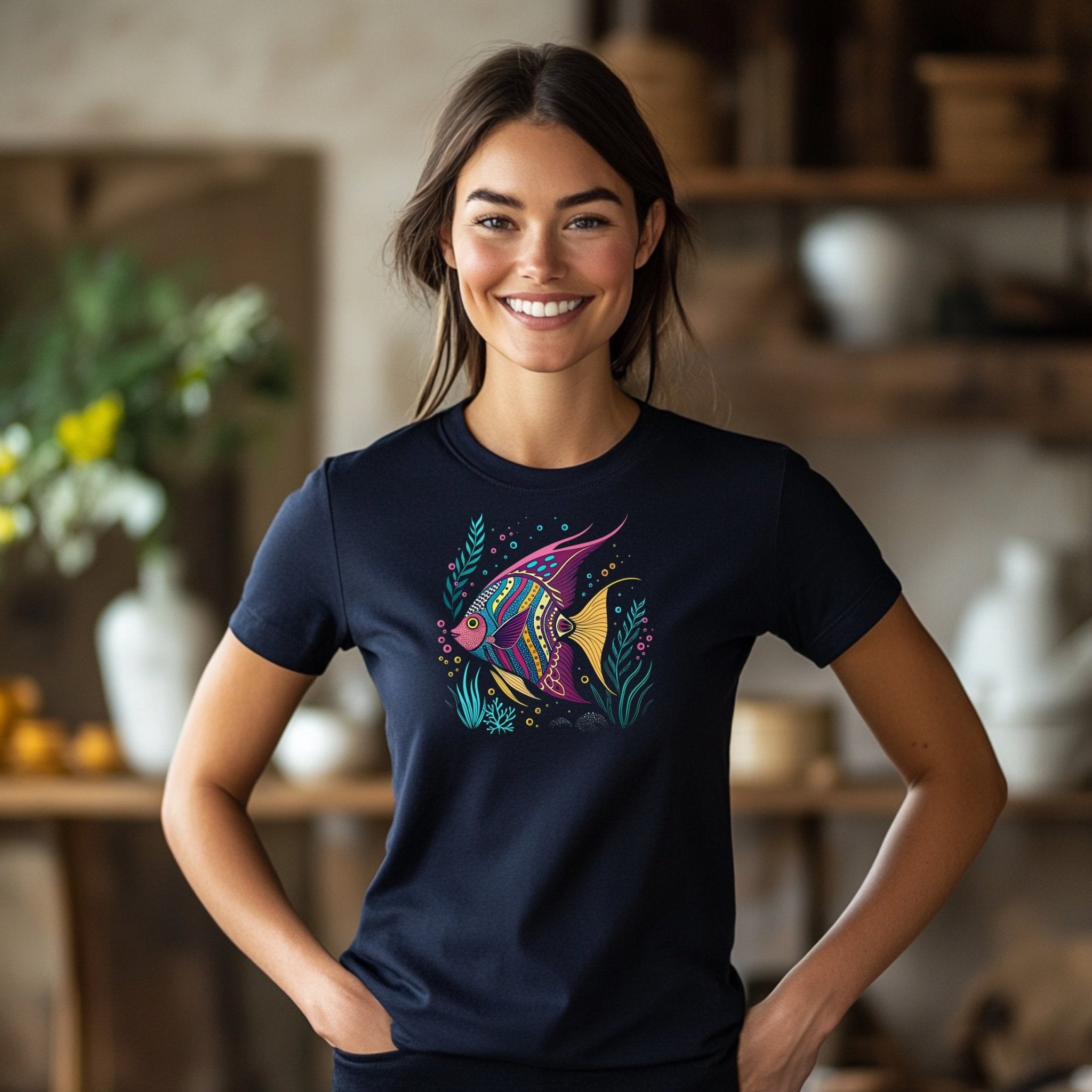 Colorful Fish Art T-Shirt, Vibrant Oceanic Design Tee, Unique Artistic Sea Life Graphic, Underwater Inspired Clothing - Craig Michael Design