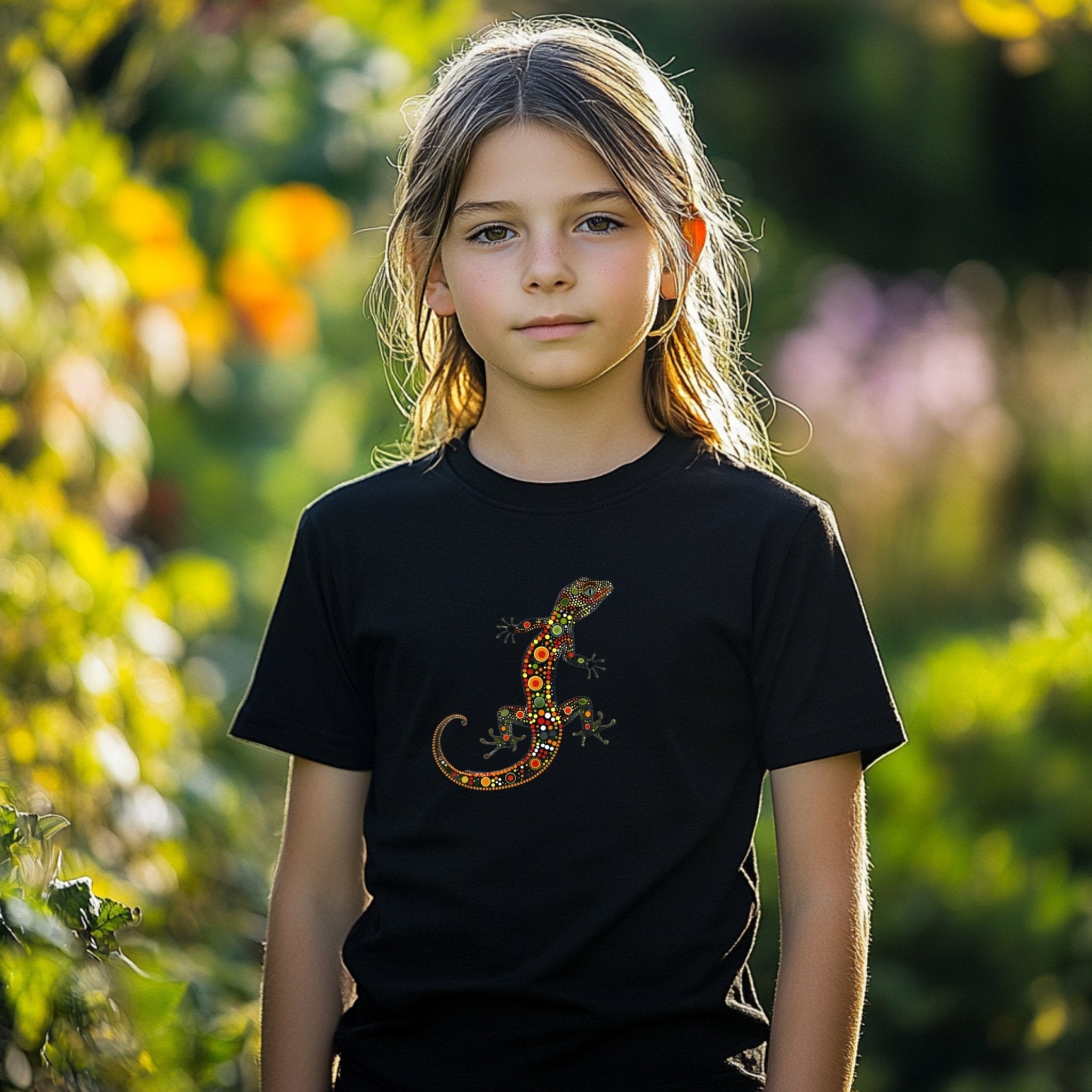 Colorful Gecko Art T-Shirt, Vibrant Lizard Design Tee, Unique Animal Graphic Shirt, Boho Style Clothing, Gifts for Reptile Lovers - Craig Michael Design