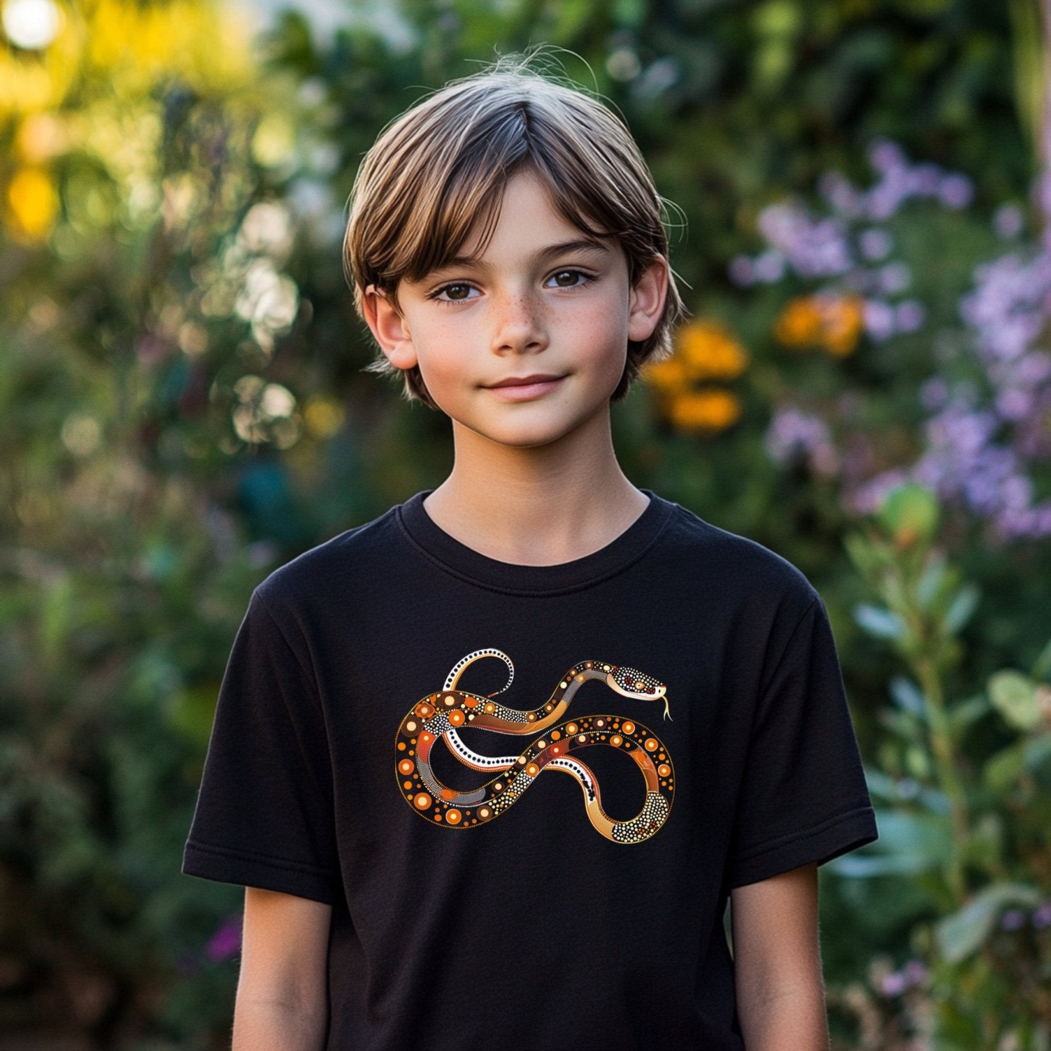 Colorful Snake Design T-Shirt, Artistic Snake Tee, Unique Snake Art Shirt, Vibrant Serpent Illustration Tee, Graphic Snake Print Top - Craig Michael Design