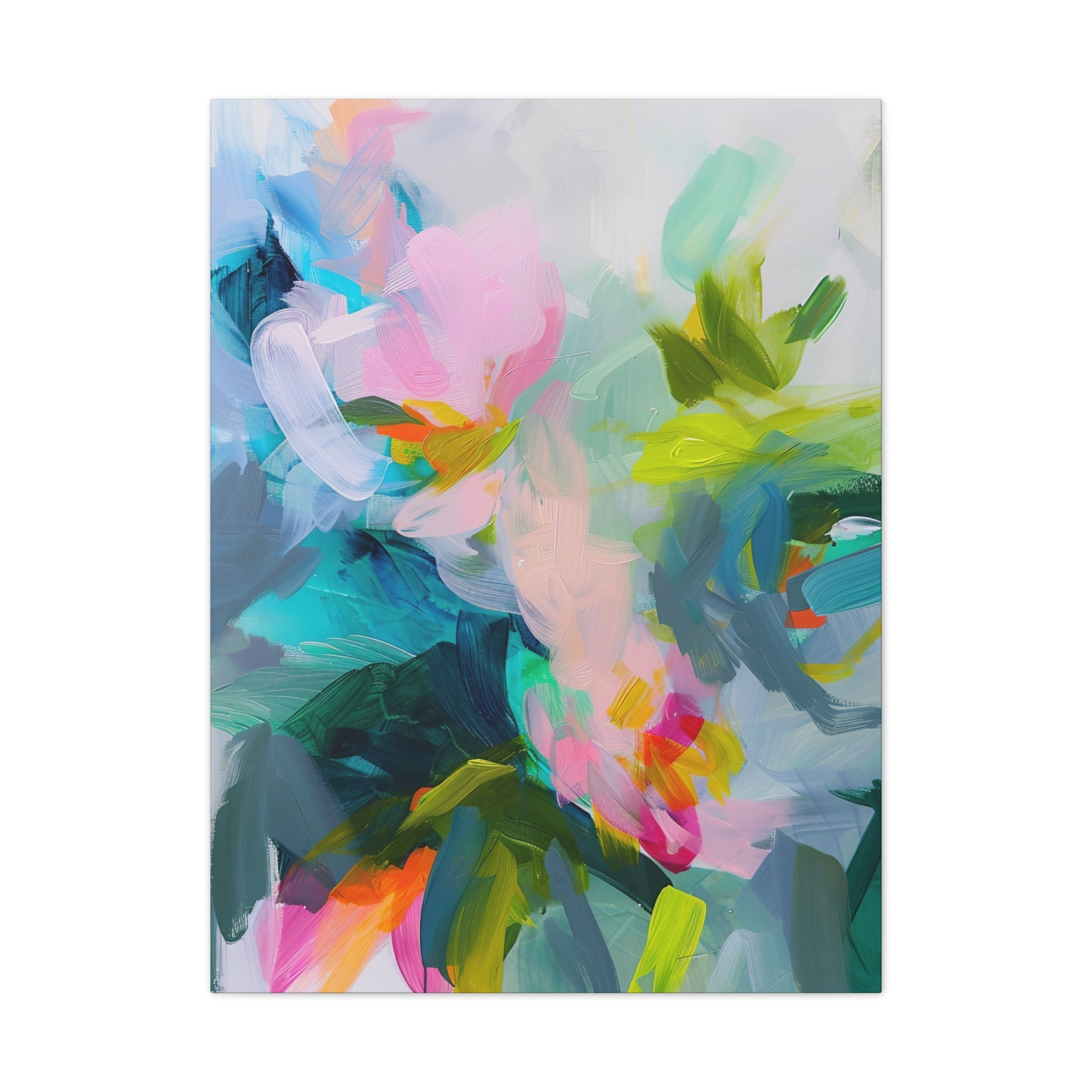 Colourful Abstract Canvas Art, Modern Wall Decor, Blue Pink Green Brushstrokes, Bold Artistic Design, Contemporary Artwork - Craig Michael Design