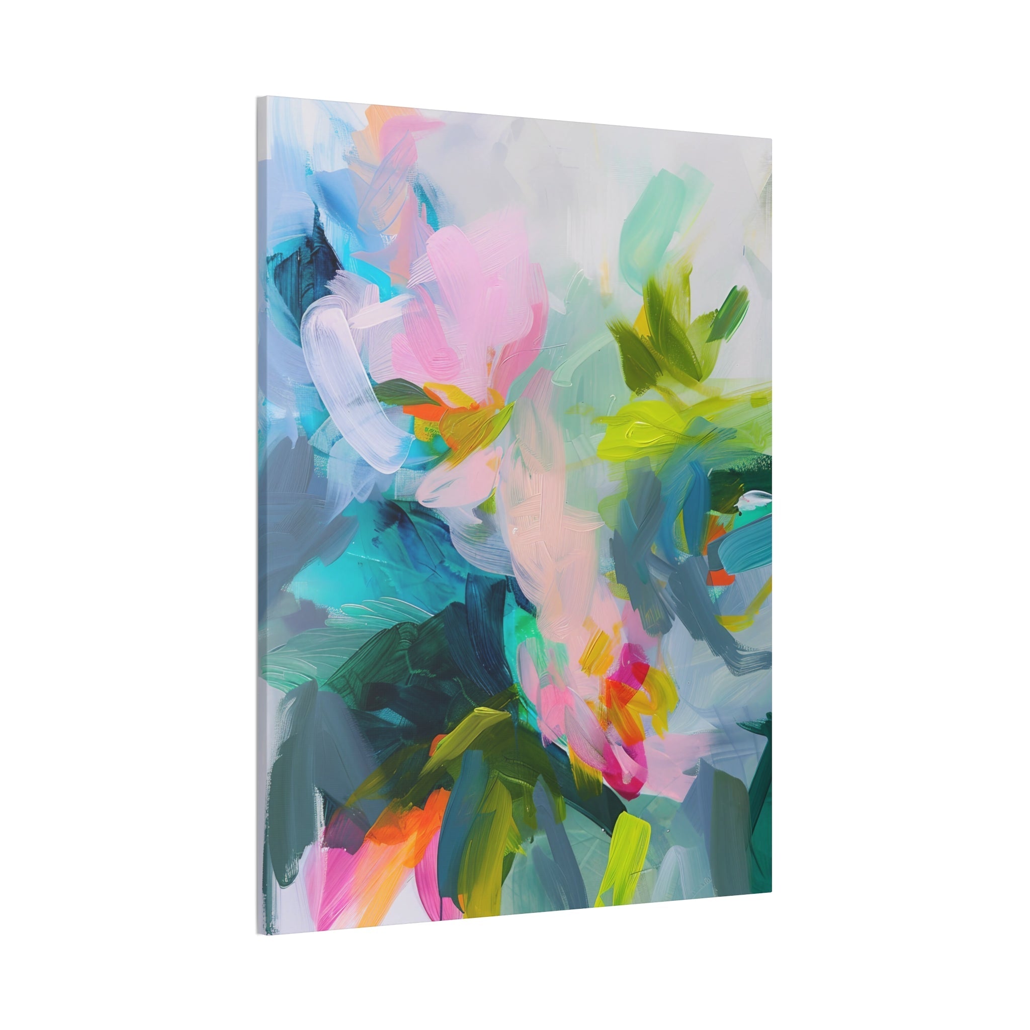 Colourful Abstract Canvas Art, Modern Wall Decor, Blue Pink Green Brushstrokes, Bold Artistic Design, Contemporary Artwork - Craig Michael Design