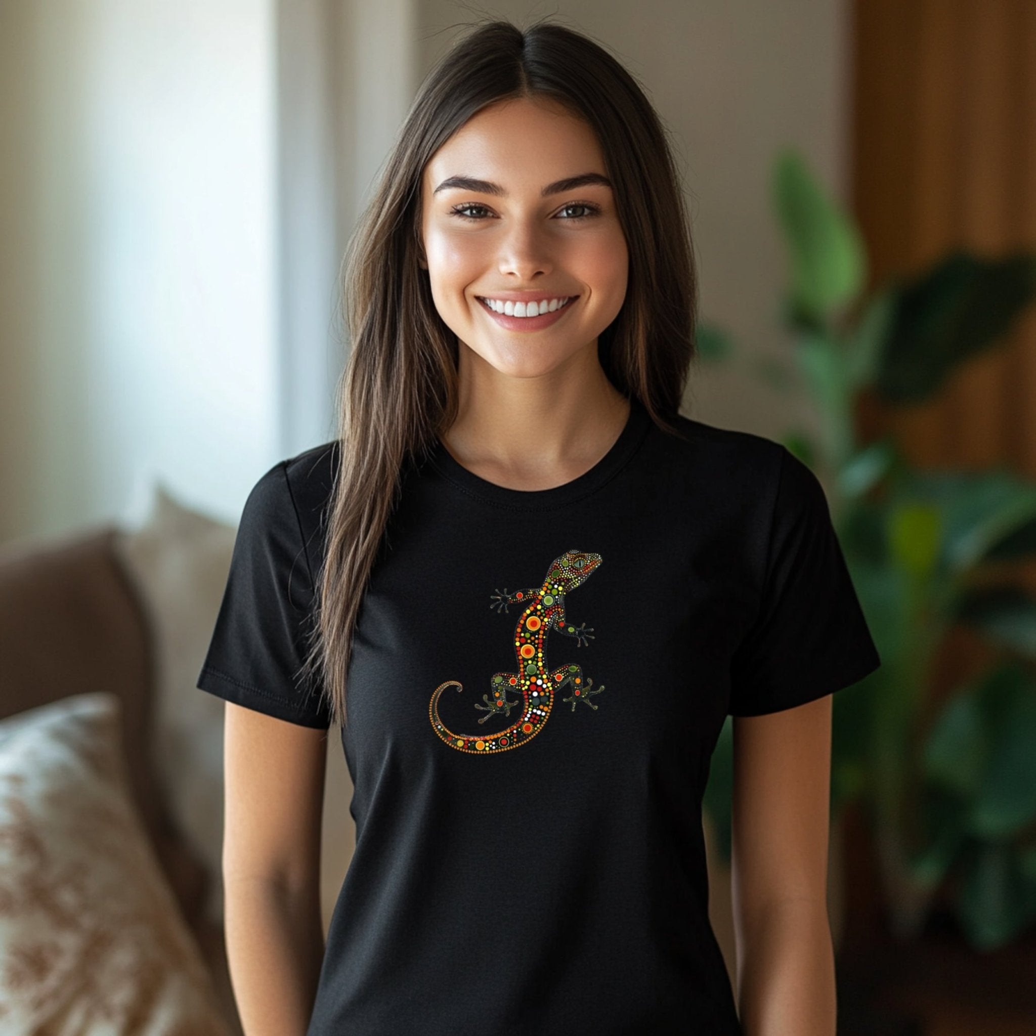 Colourful Gecko Design T-Shirt, Unique Handcrafted Graphic Tee for Nature Lovers, Stylish Animal Art Wear - Craig Michael Design