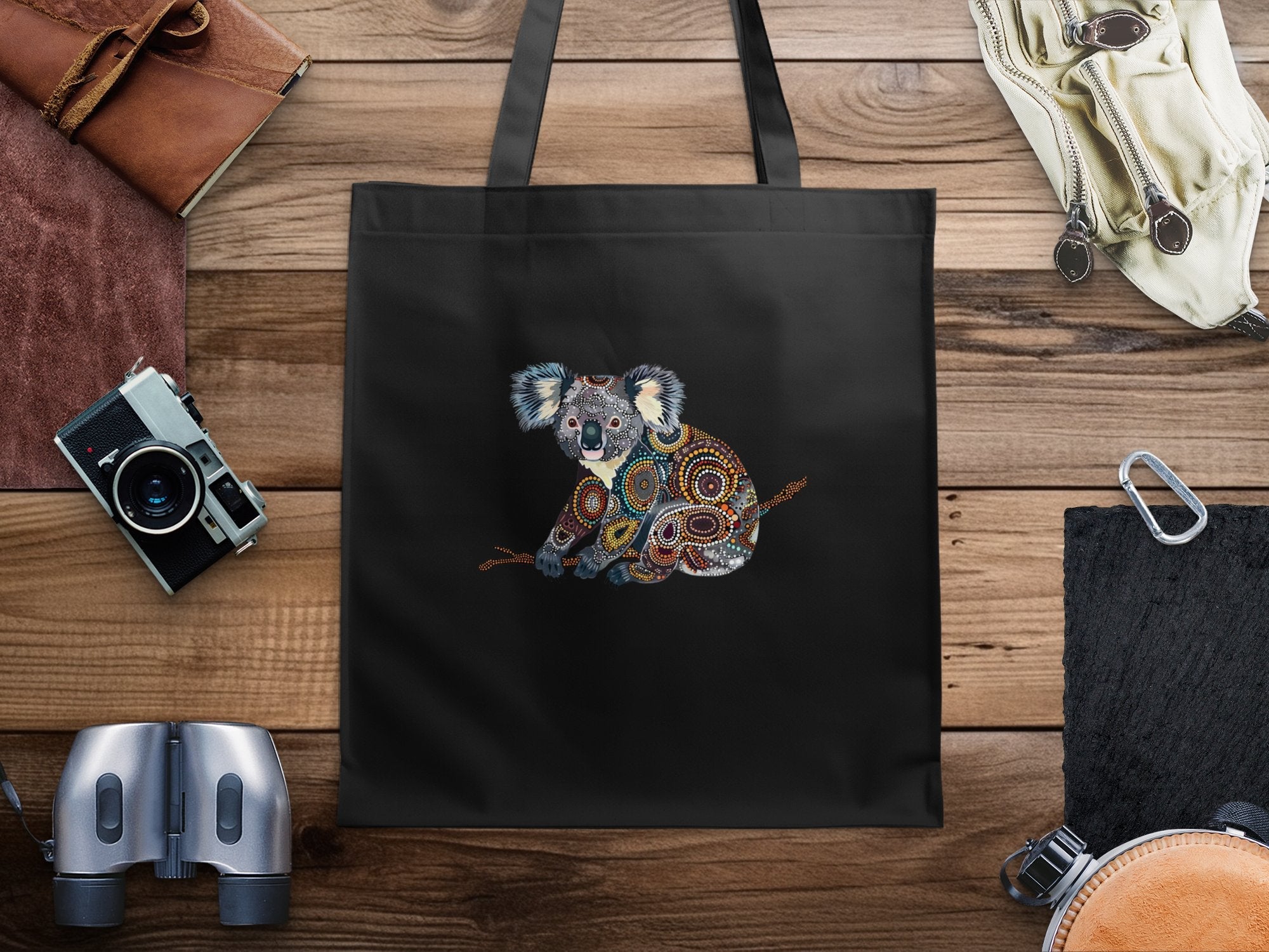 Colourful Koala Art Tote Bag, Cute Koala Design, Australian Wildlife Bag, Animal Print Tote, Nature Lover Gift, Reusable Shopping Bag - Craig Michael Design