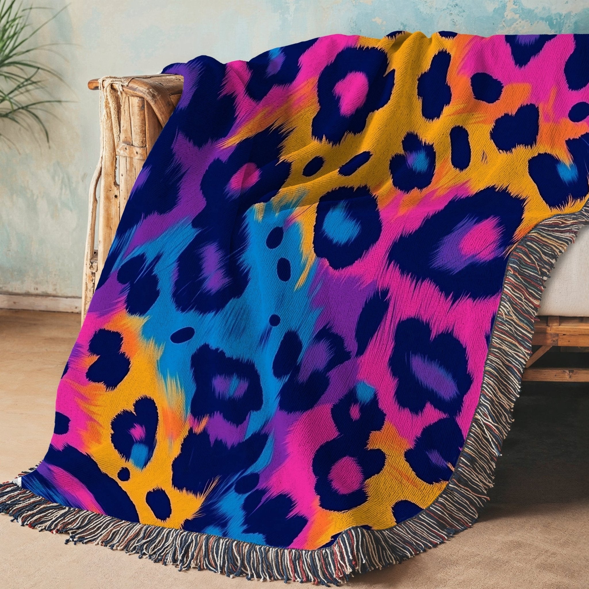 Colourful Leopard Print Blanket - Craig Michael Design