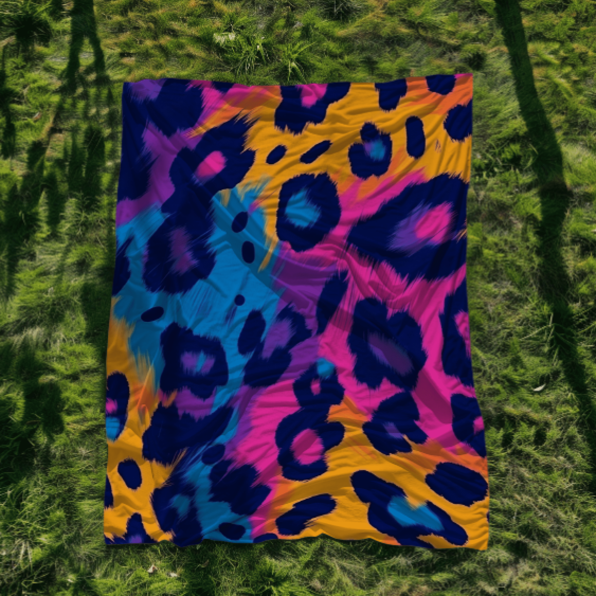 Colourful Leopard Print Blanket, Cozy Animal Pattern Throw, Bright and Vibrant Blanket, Soft Fleece Blanket for Home Decor - Craig Michael Design