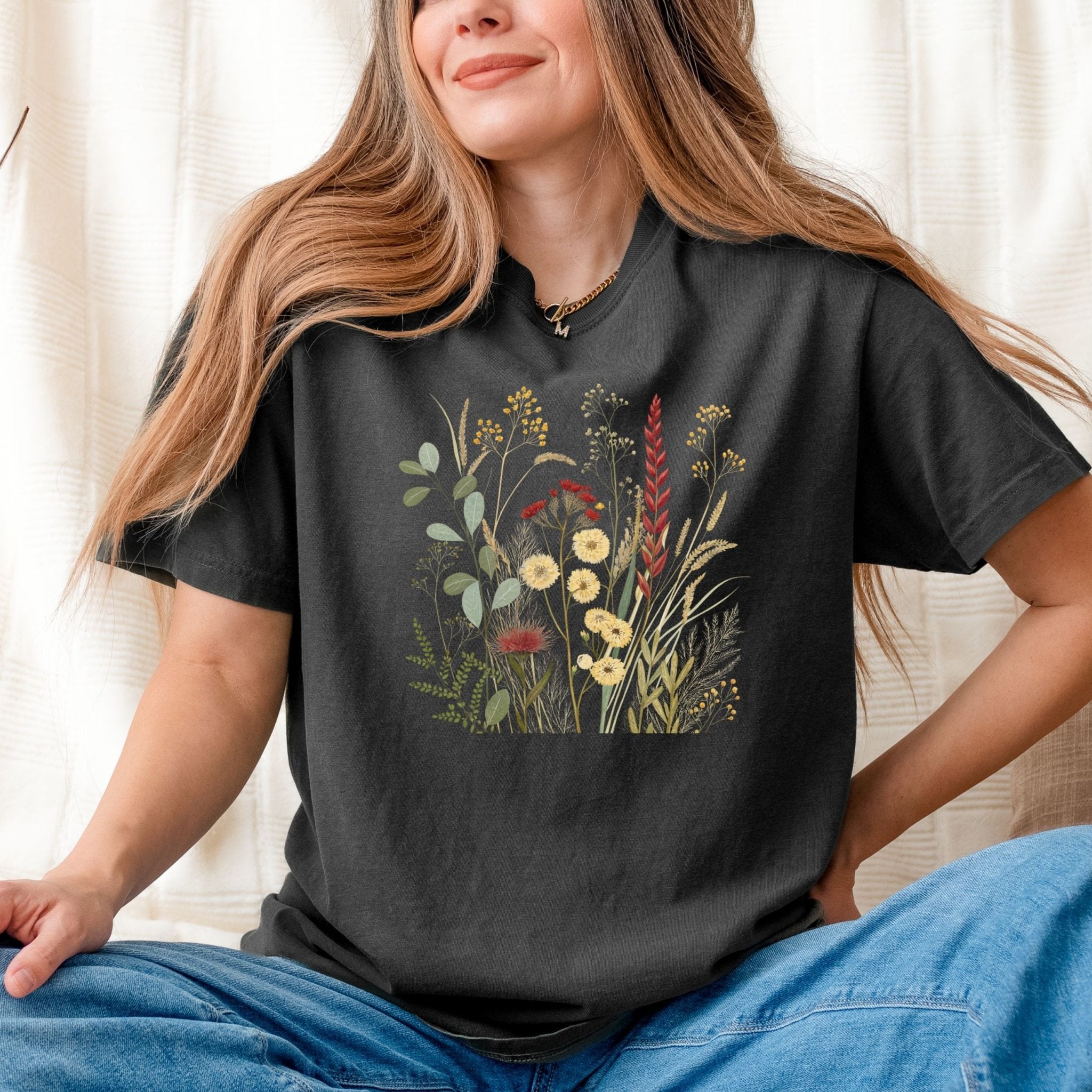 Cottagecore Wildflower T-Shirt, Floral Meadow Tee, Botanical Shirt, Nature Lover Gift, Artistic Design T-Shirts, Flower Pattern Clothing - Craig Michael Design