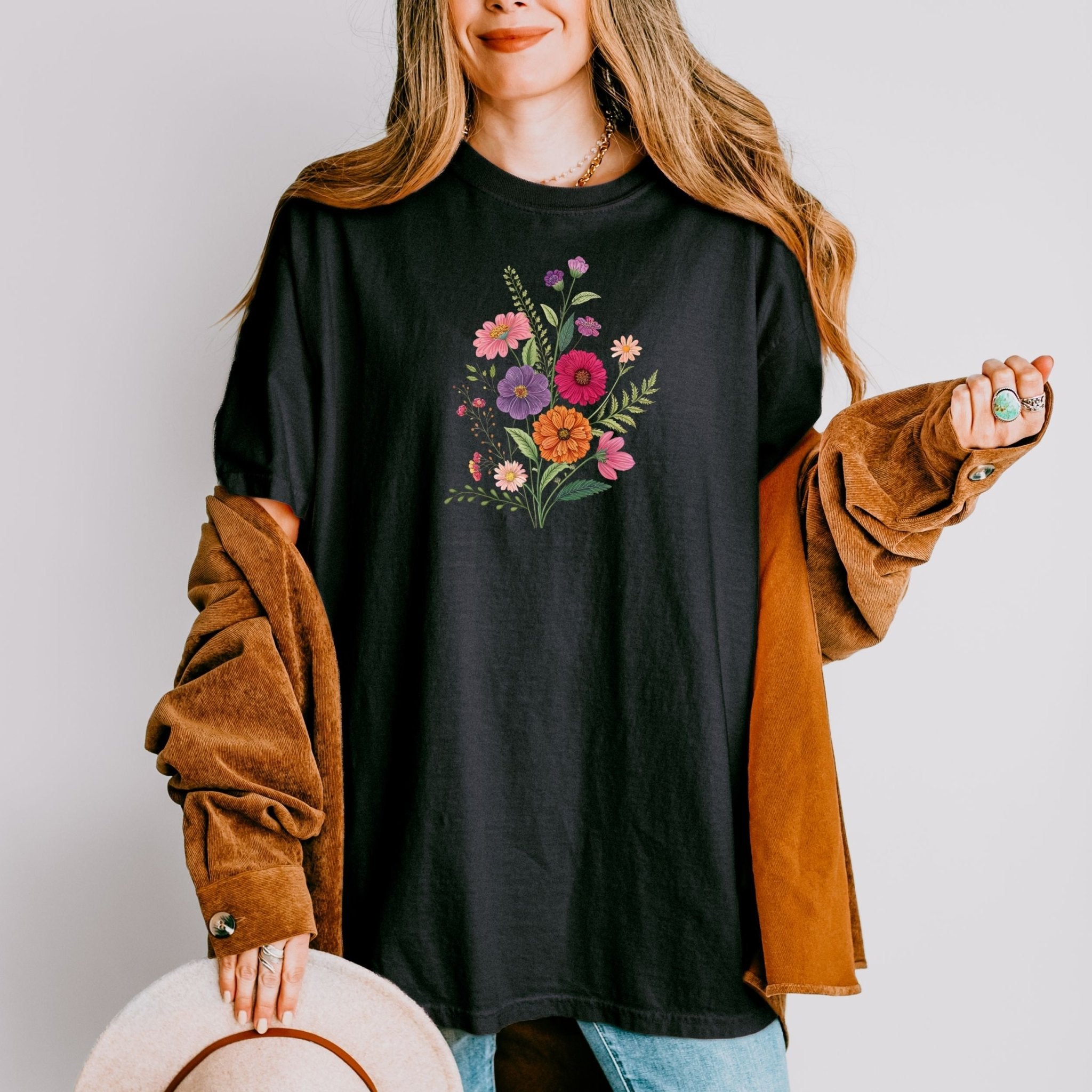 Cottagecore Wildflower Tee – Vintage Botanical Floral T-Shirt - Craig Michael Design