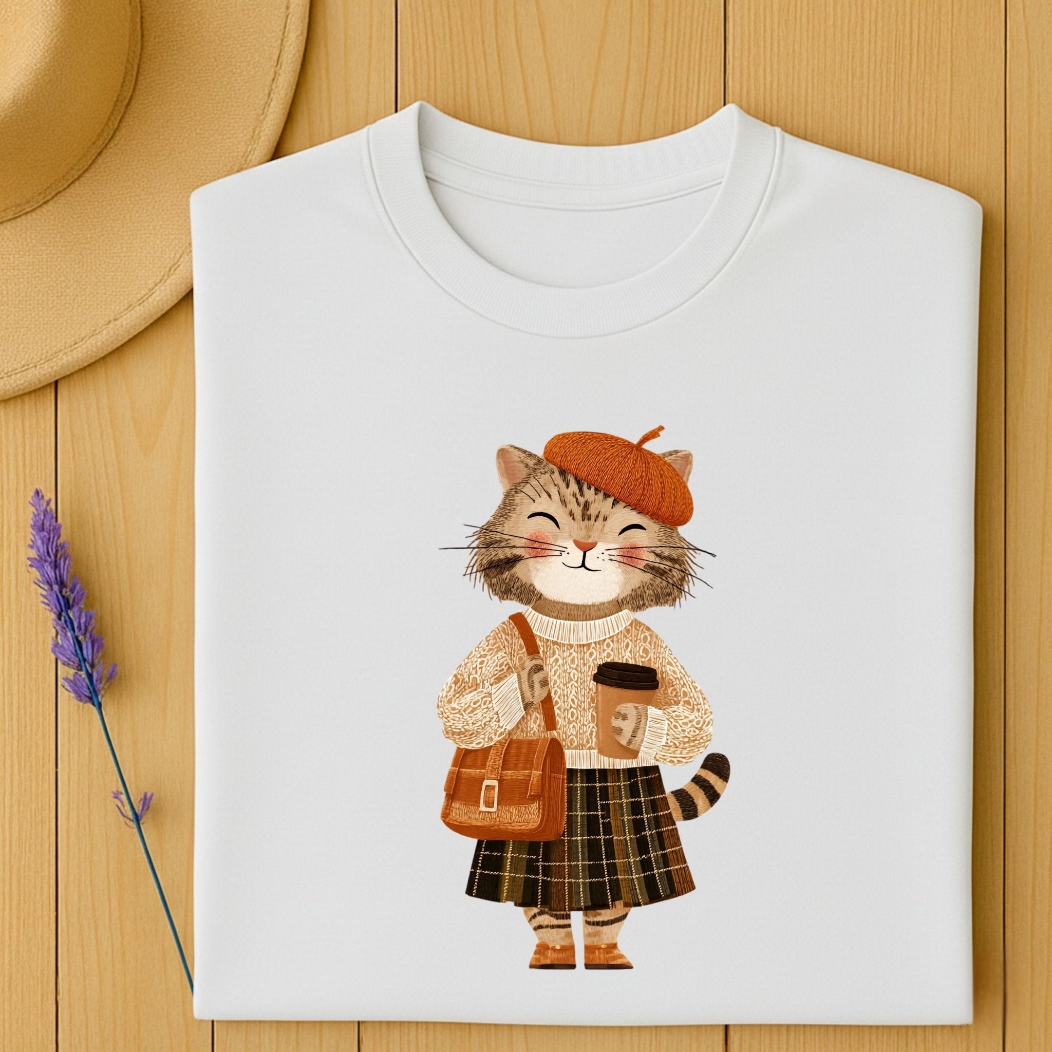 Cozy Plaid Outfit Kitty Shirt - Craig Michael Design