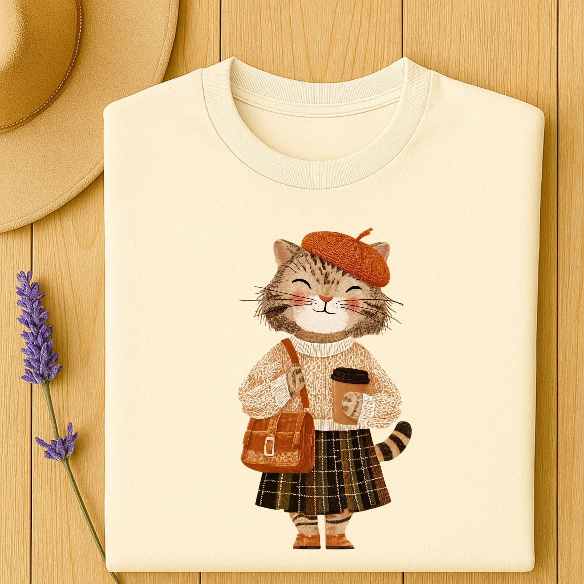 Cozy Plaid Outfit Kitty Shirt - Craig Michael Design