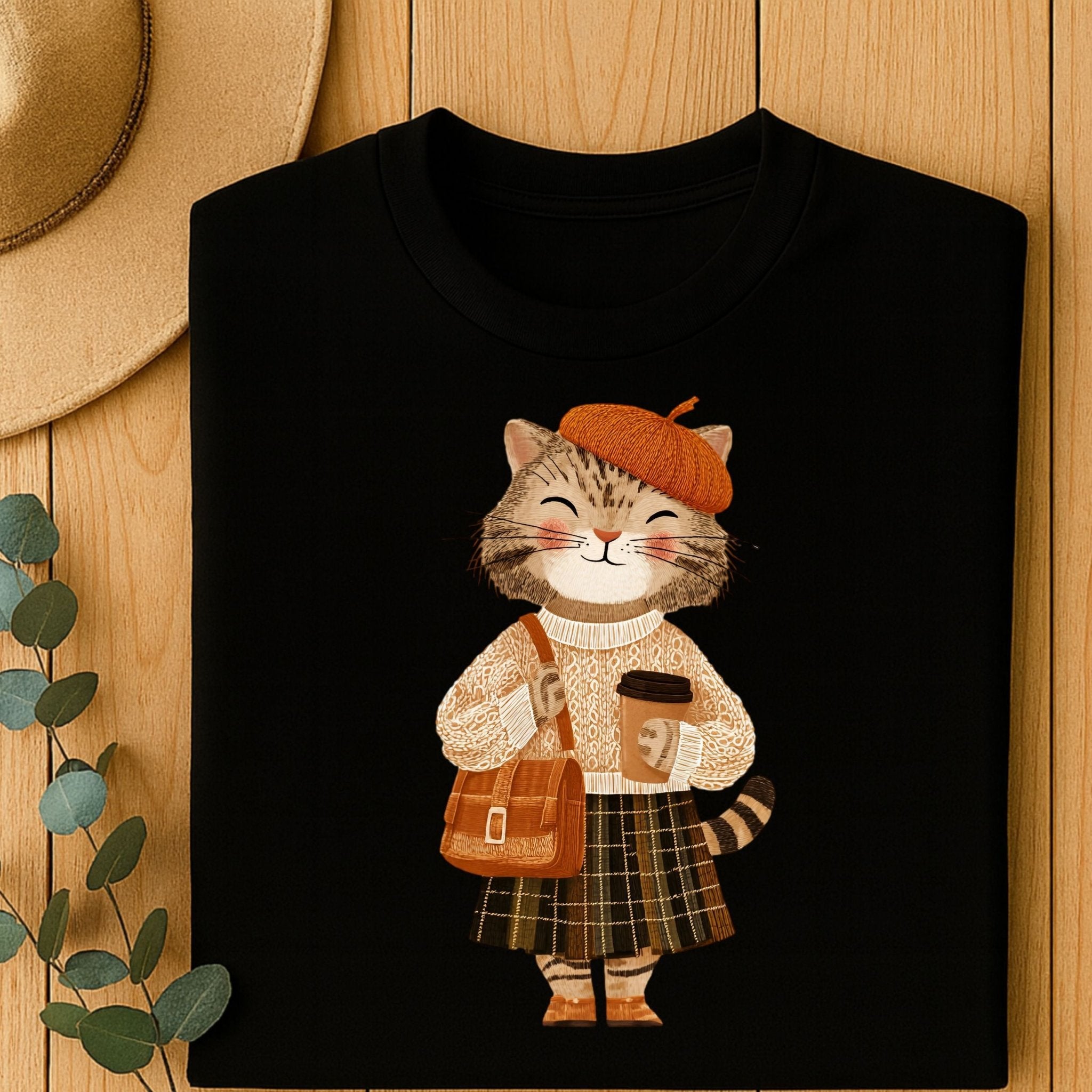 Cozy Plaid Outfit Kitty Shirt - Craig Michael Design