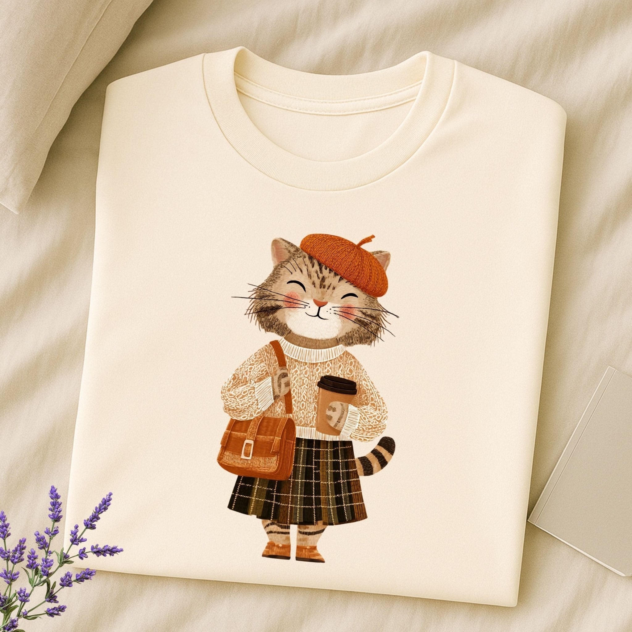 Cozy Plaid Outfit Kitty Shirt - Craig Michael Design