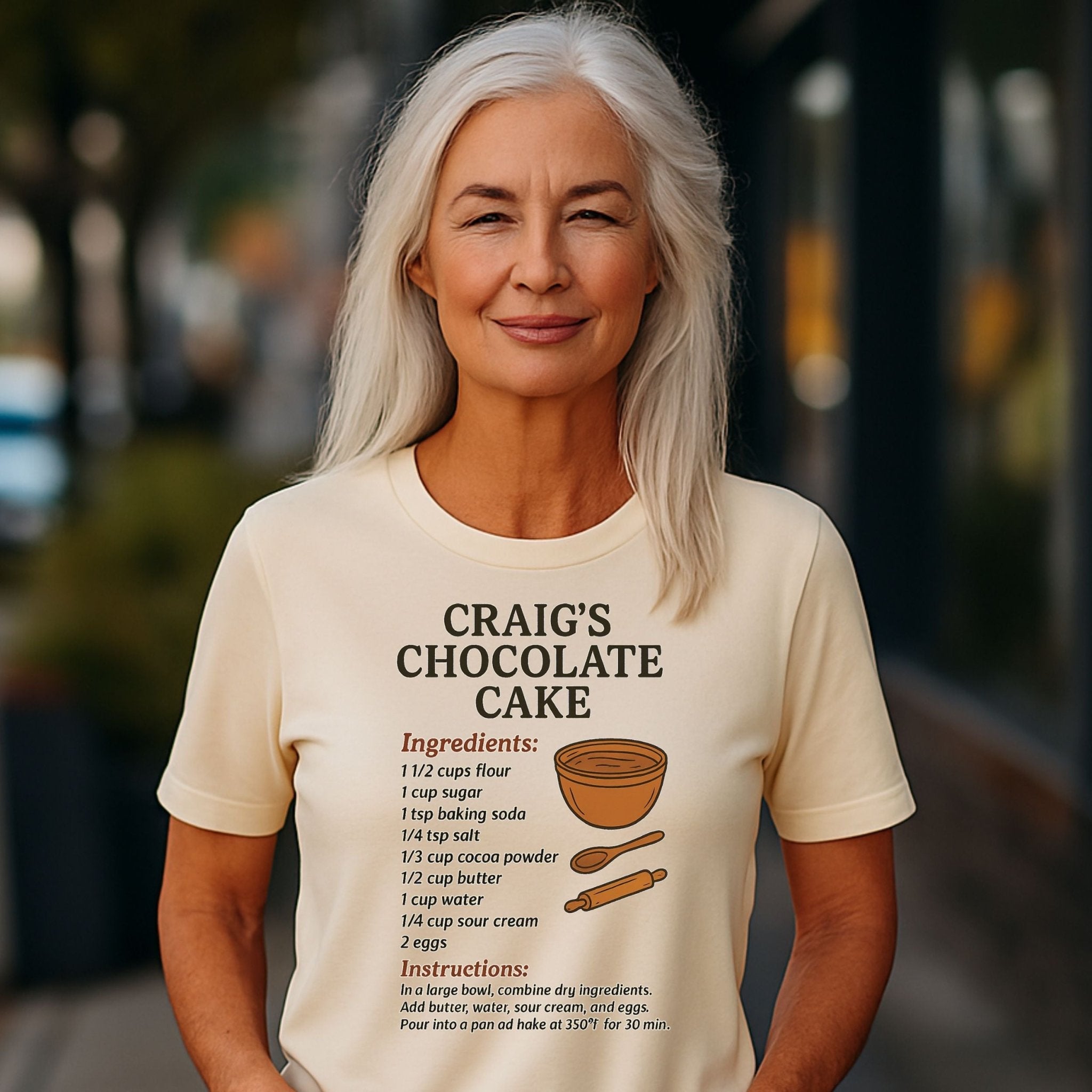Craig’s Chocolate Cake Tee, Funny Recipe Card T-Shirt, Retro Baking Top - Craig Michael Design