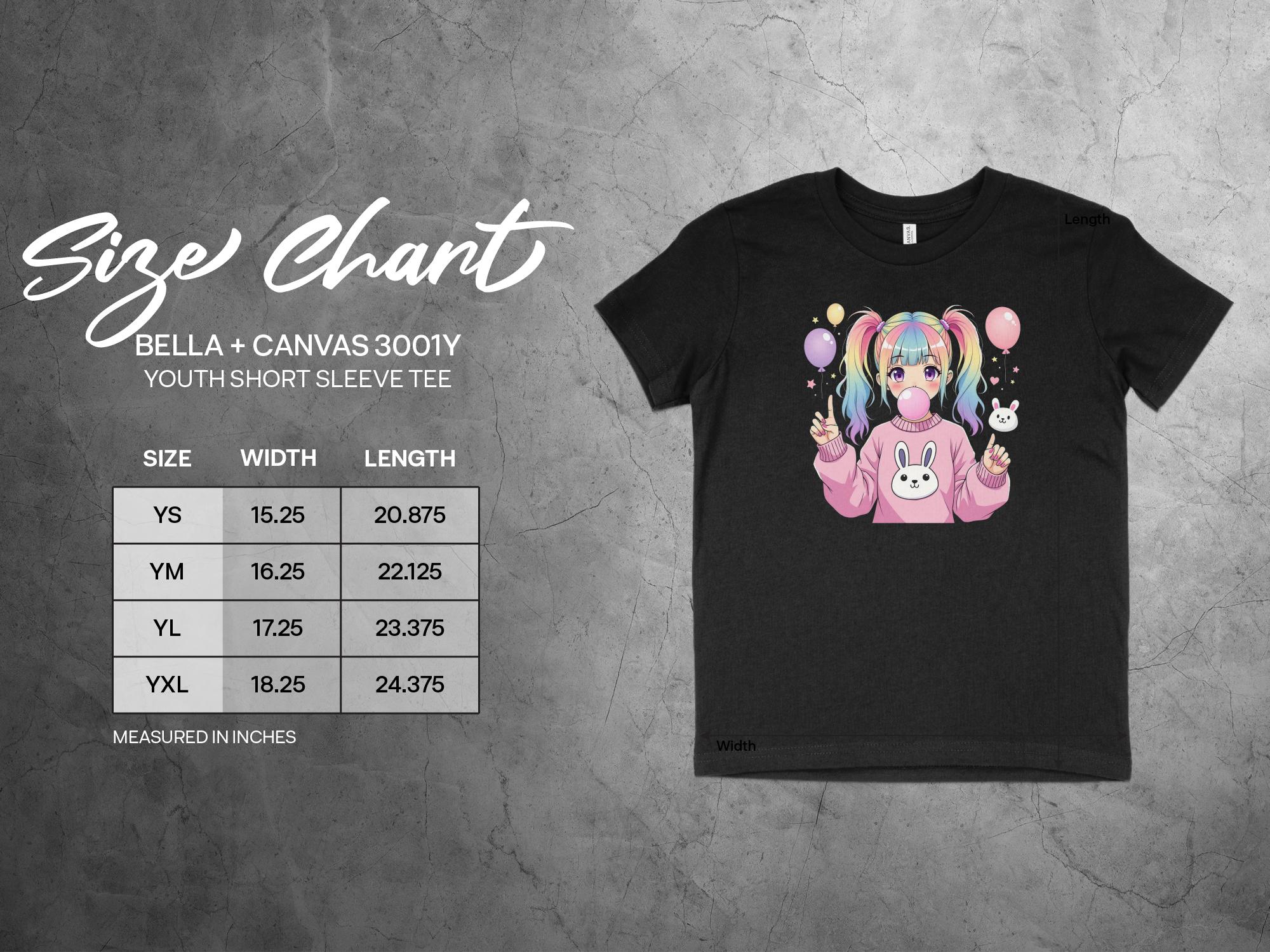 Cute Anime Girl T-Shirt, Pastel Rainbow Hair, Kawaii Balloon Bunny Graphic Tee, Bubblegum Art, Pink Sweatshirt Design, Fun and Playful - Craig Michael Design