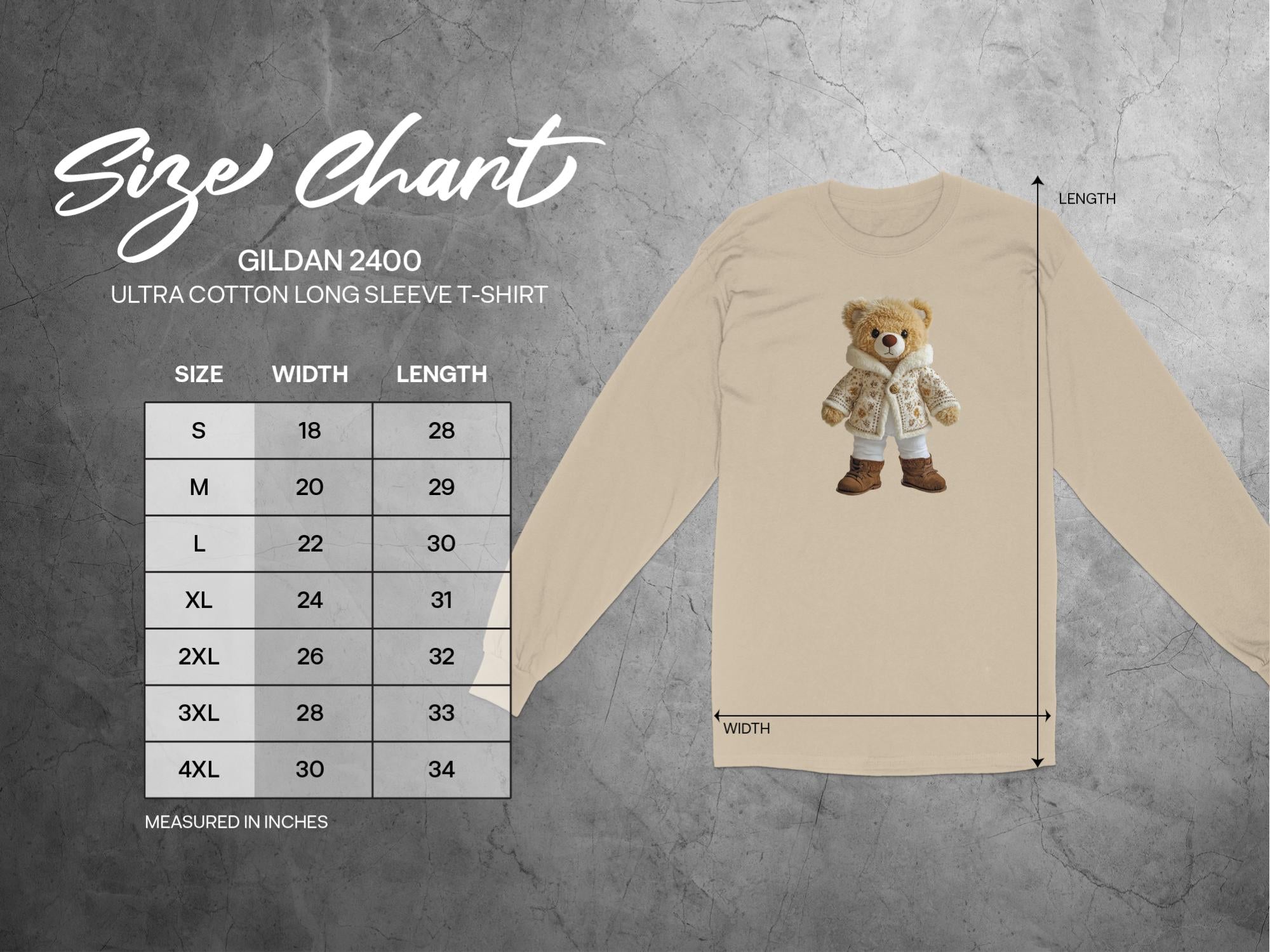 Cute Bear Print Long Sleeve T-Shirt, Adorable Bear Graphic Shirt, Cozy and Comfortable Long Sleeve Top, Fun and Stylish Clothing - Craig Michael Design