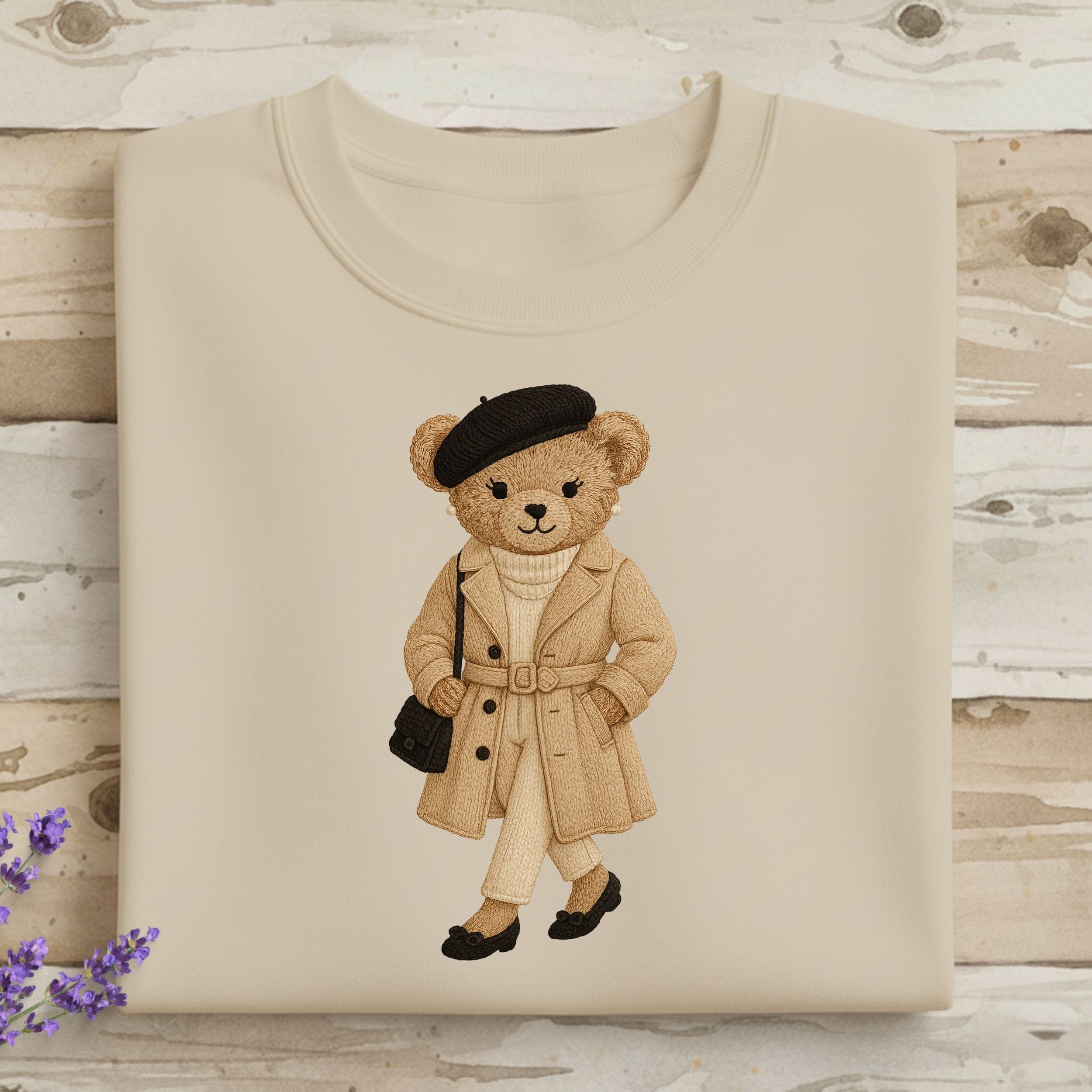 Fashionable Bear in Trench Coat Sweatshirt