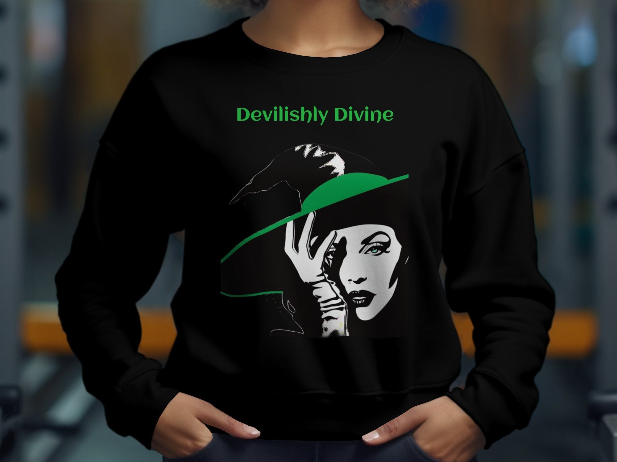 Devilishly Divine Long Sleeve Shirt, Perfect for Halloween Celebrations, Unique Witch Design - Craig Michael Design