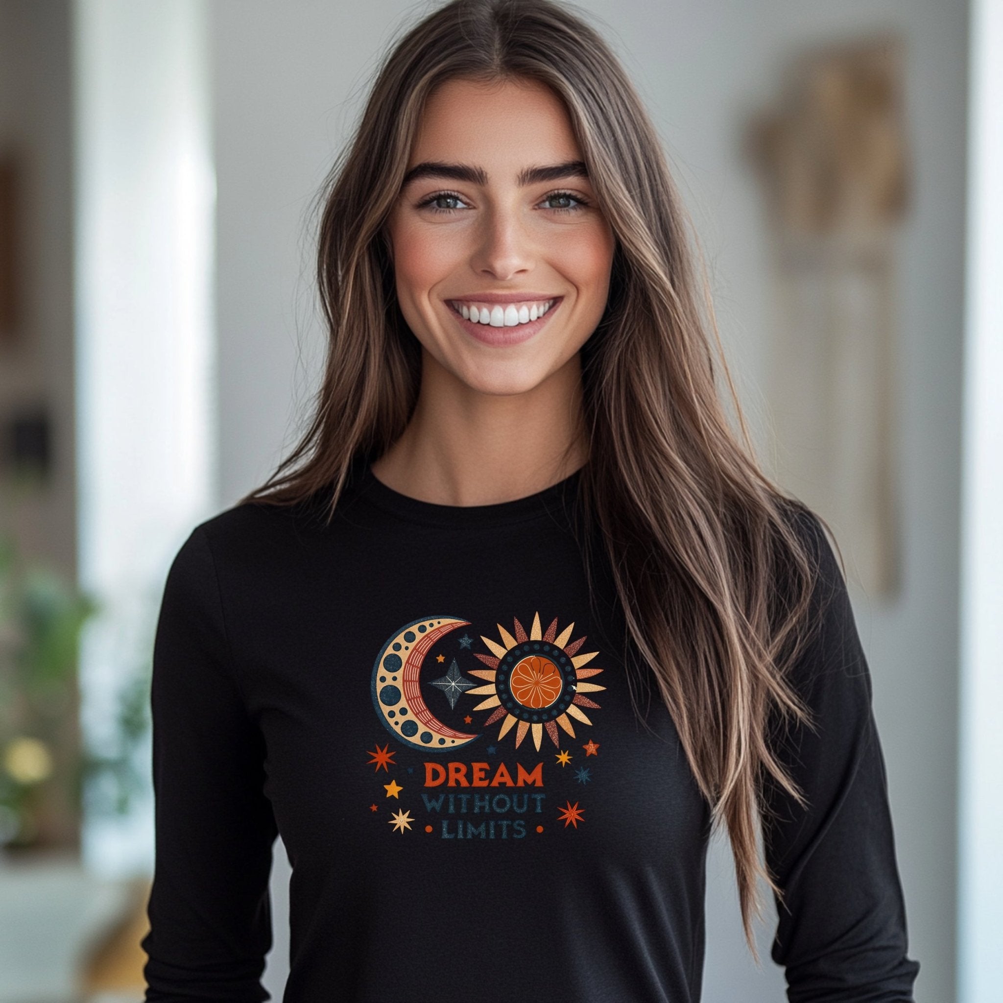 Dream Without Limits Moon and Sun T-Shirt, Custom Graphic Tee, Motivational Shirt, Inspiring Apparel, Celestial Design Top - Craig Michael Design