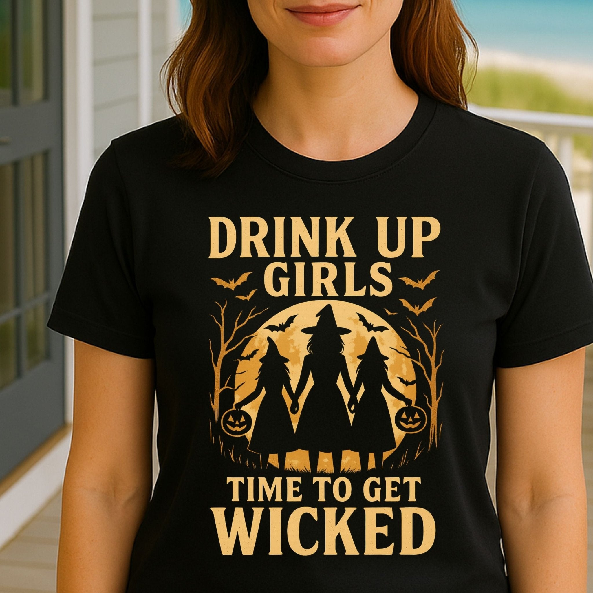 Drink Up Girls Halloween Shirt, Witches Wine Party Tee - Craig Michael Design