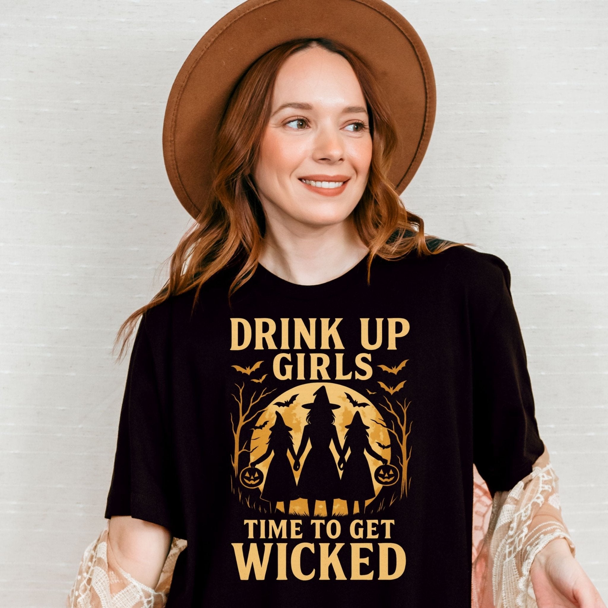Drink Up Girls Halloween Shirt, Witches Wine Party Tee - Craig Michael Design