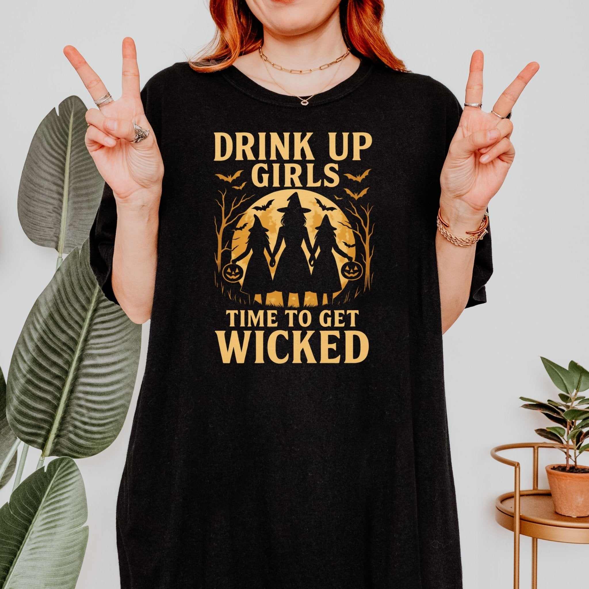 Drink Up Girls Halloween Shirt, Witches Wine Party Tee - Craig Michael Design