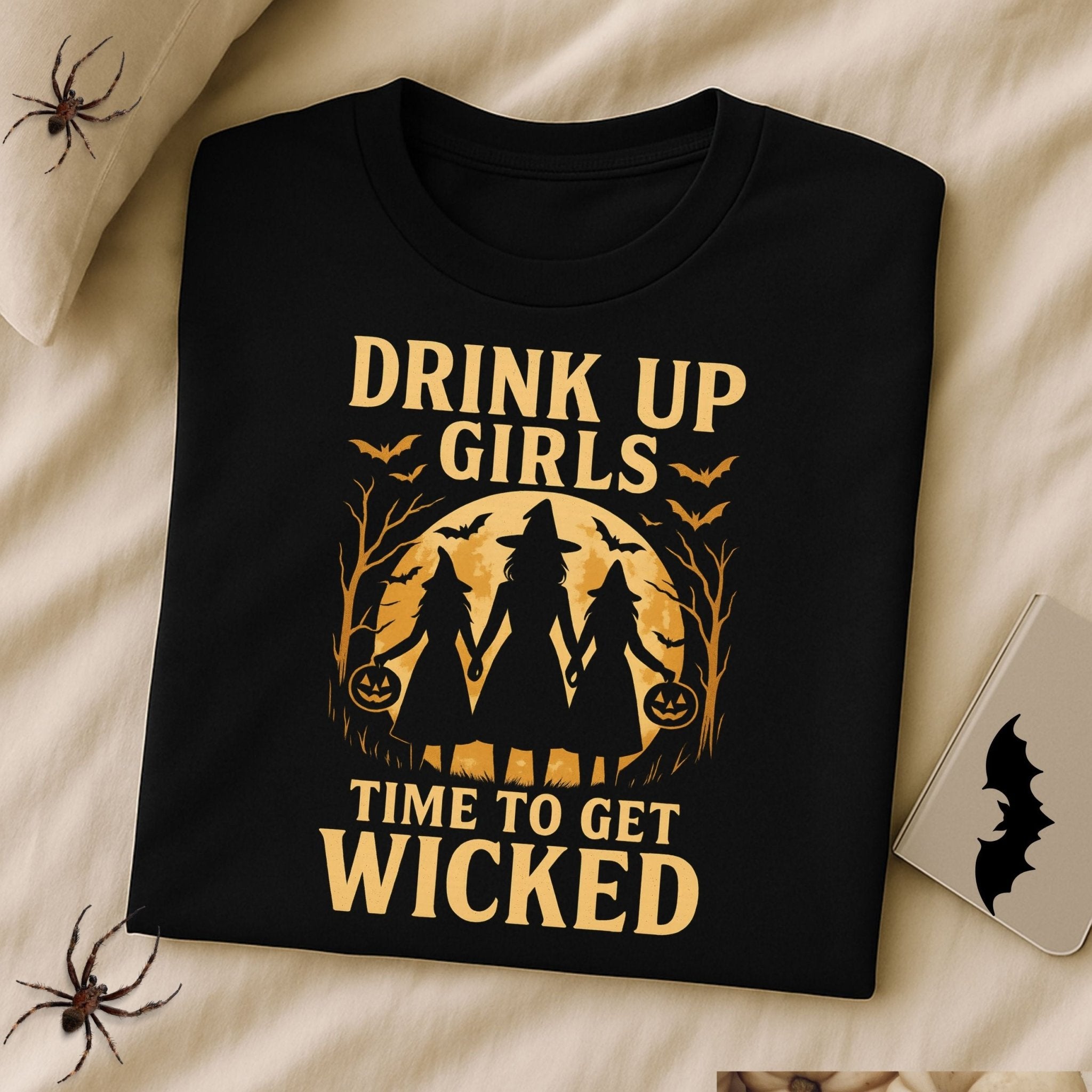 Drink Up Girls Halloween Shirt, Witches Wine Party Tee - Craig Michael Design