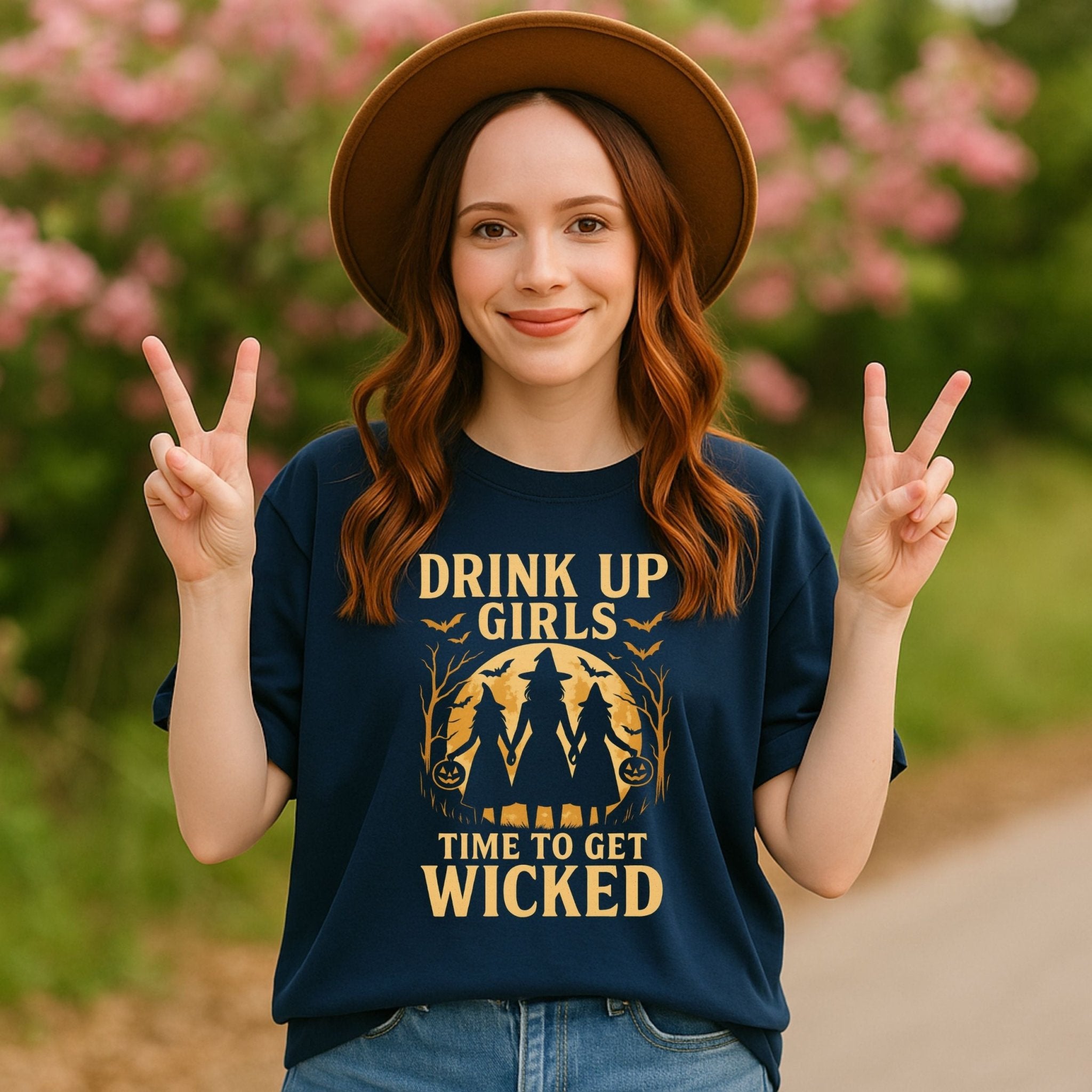 Drink Up Girls Halloween Shirt, Witches Wine Party Tee - Craig Michael Design