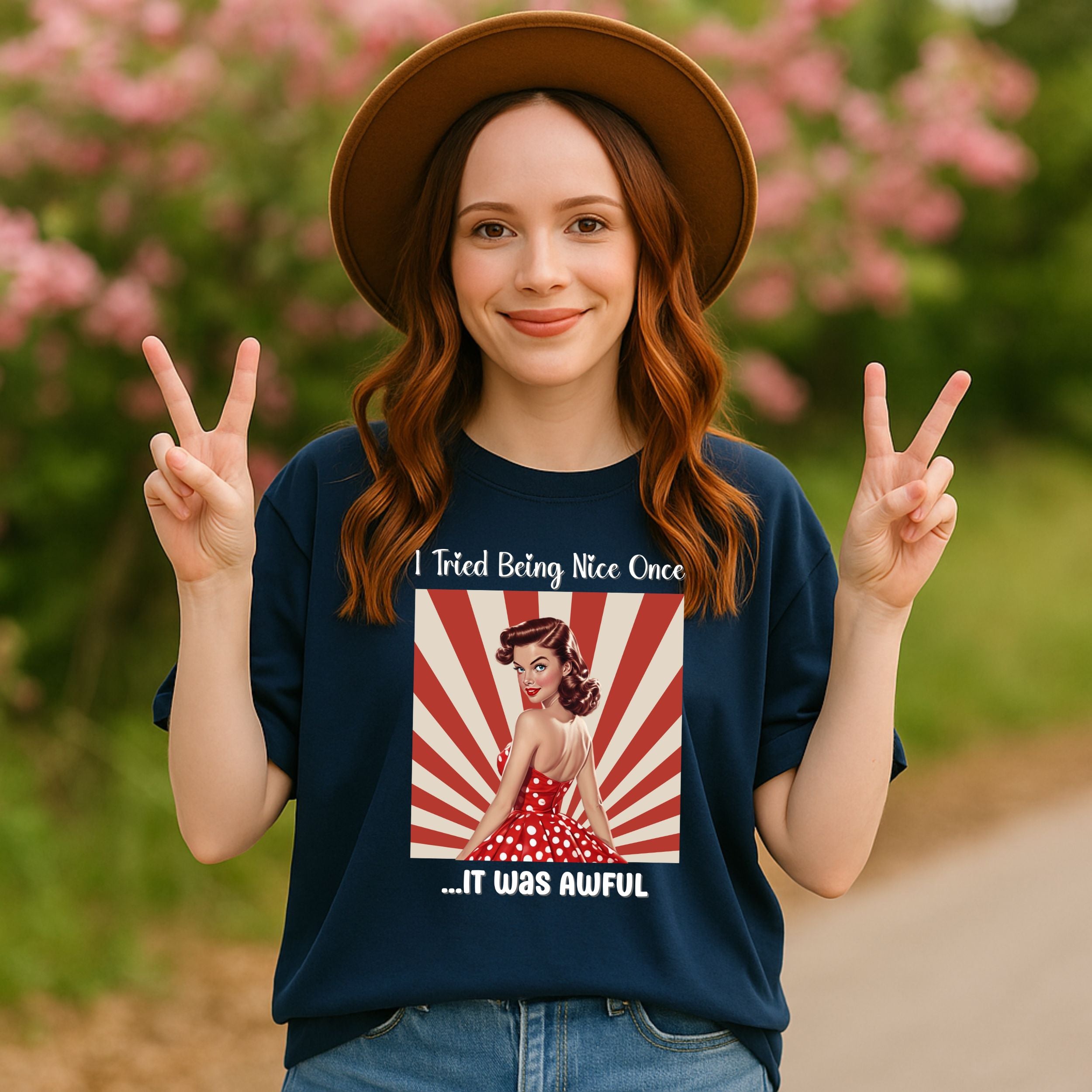 I Tried Being Nice Once Funny Graphic Tee product type
