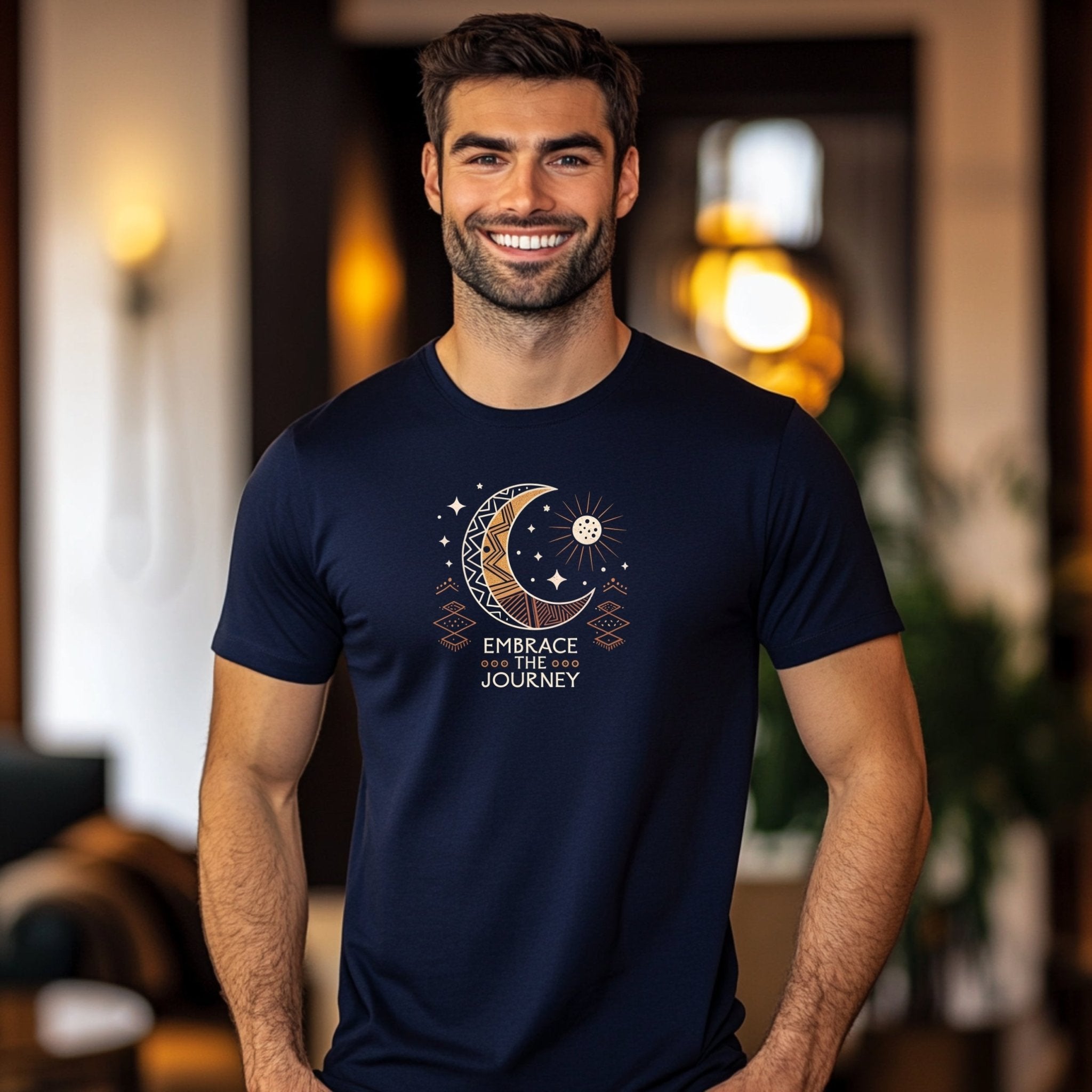 Embrace The Journey T Shirt, Moon and Sun Design Tee, Inspirational Graphic Shirt, Motivational Quote T Shirt, Celestial Themed Top - Craig Michael Design