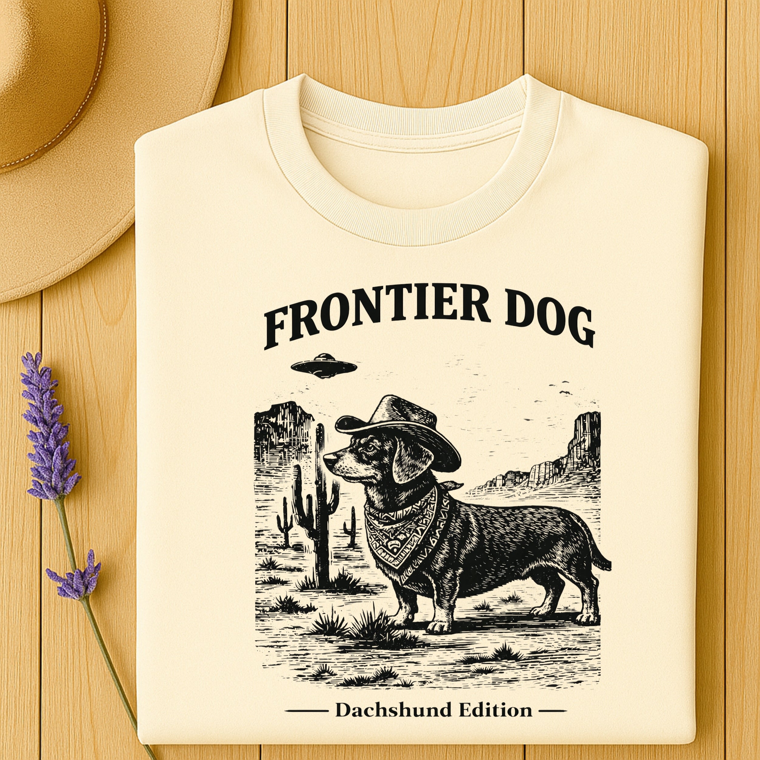 Frontier Dog Dachshund Edition T-Shirt with Western Graphic