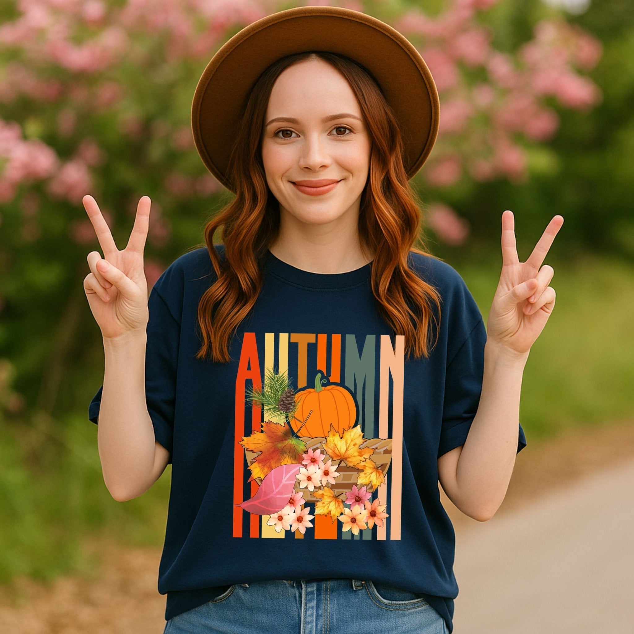 Fall Pumpkin Shirt for Women, Autumn Harvest T-Shirt, Cute Thanksgiving Tee - Craig Michael Design