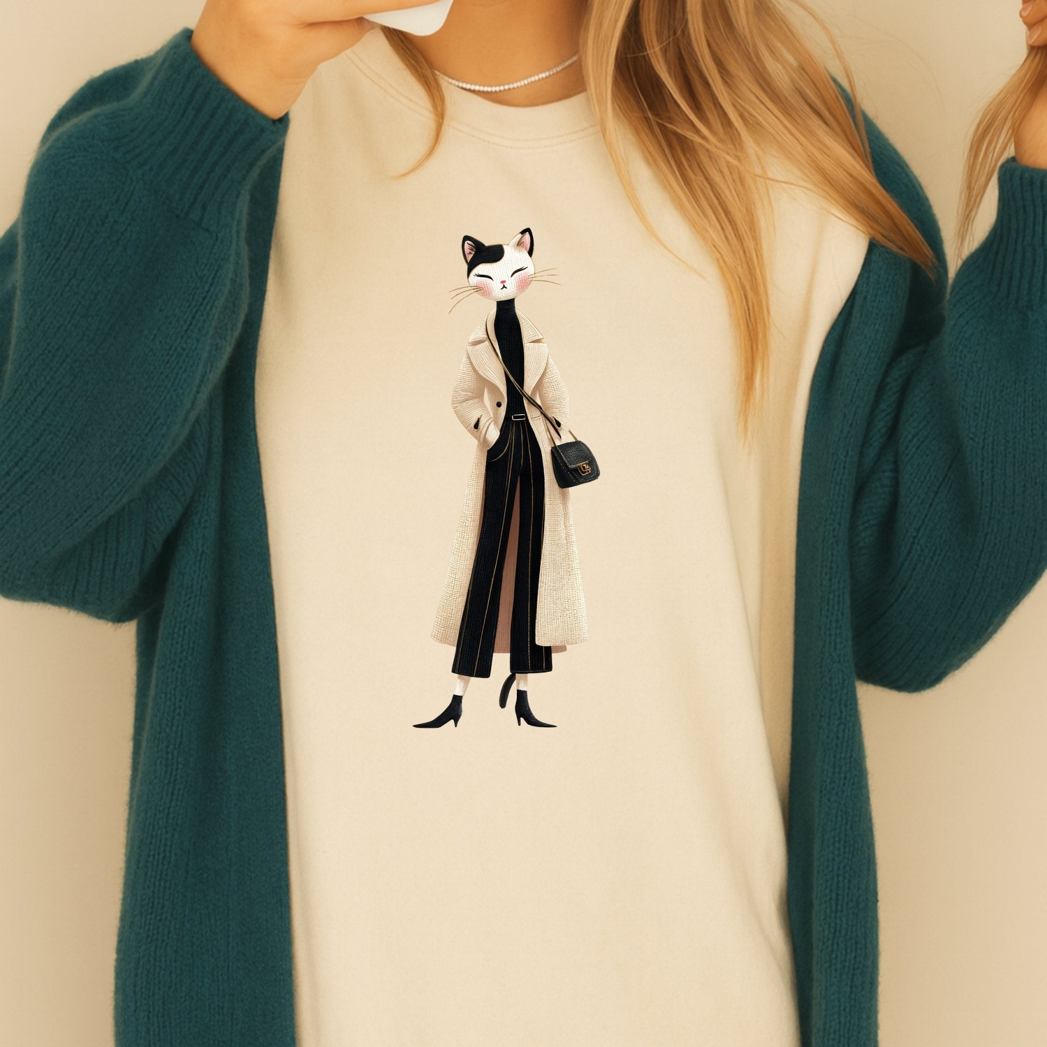 Fashion Cat Shirt, Chic Cat Lady T-Shirt - Craig Michael Design