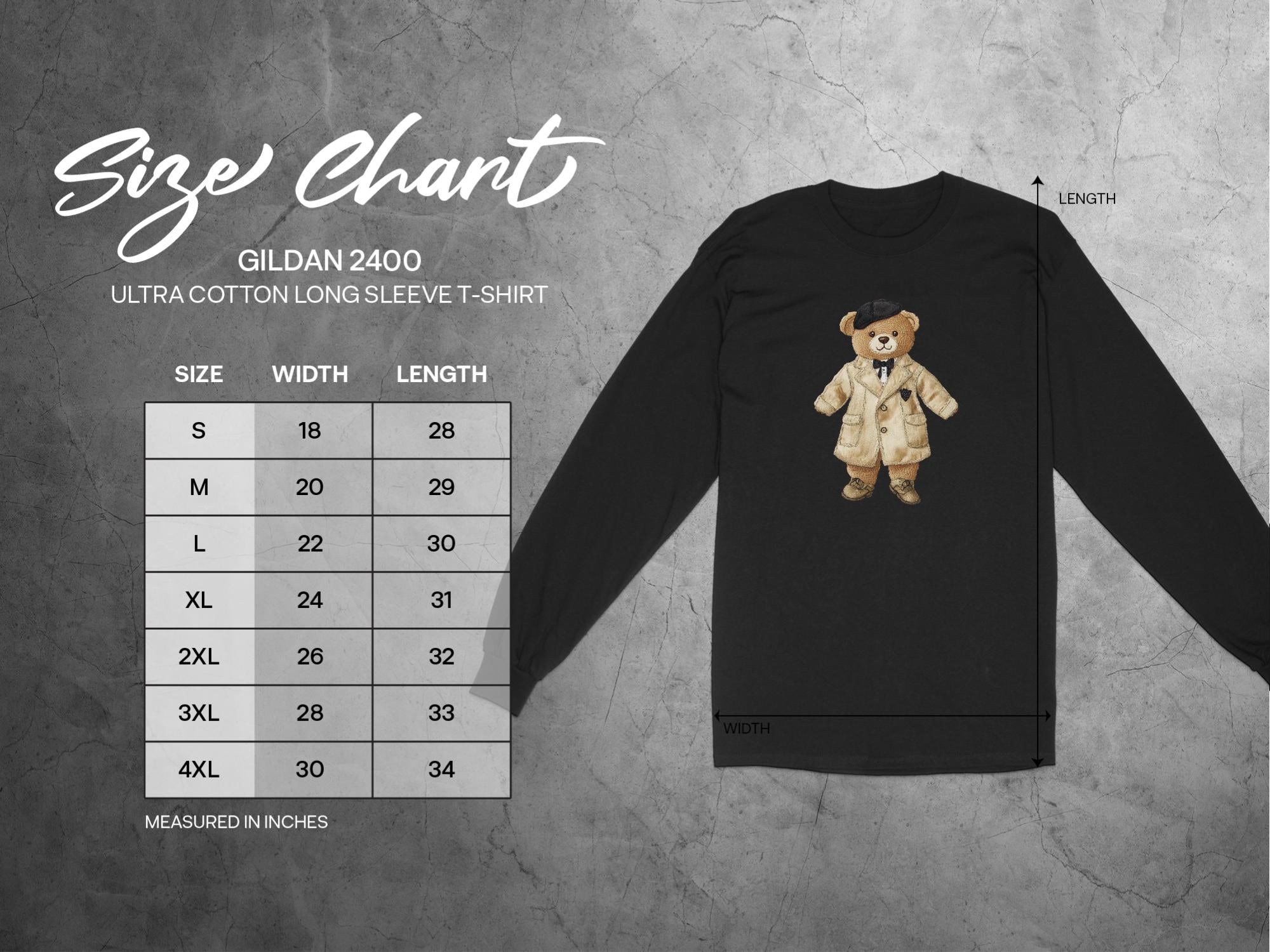 Fashionista Teddy Bear Long Sleeve T Shirt, Stylish Teddy Bear Graphic Tee, Adorable Bear Outfit Shirt for Kids Adults - Craig Michael Design