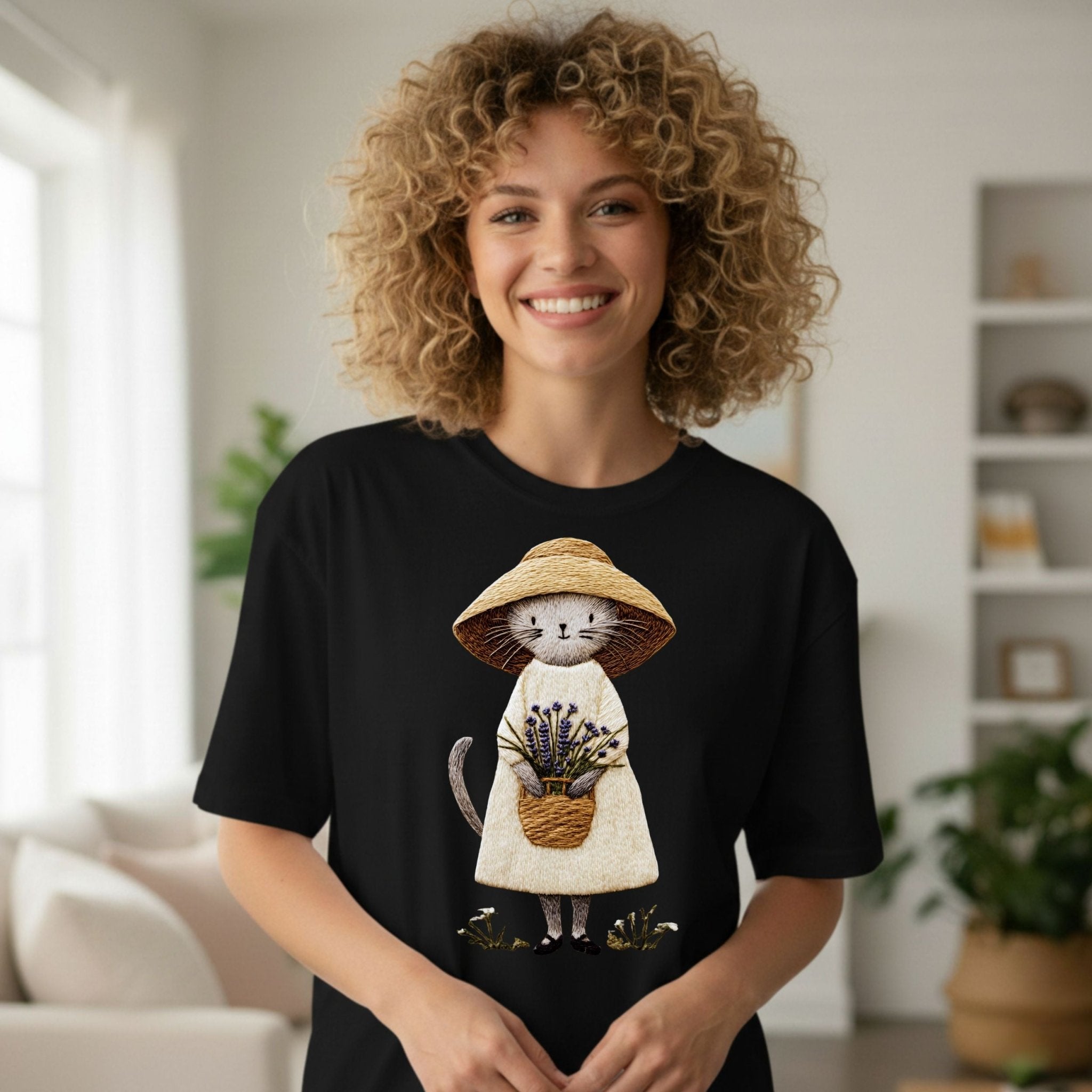 Floral Basket Kitty Tee - Craig Michael Design