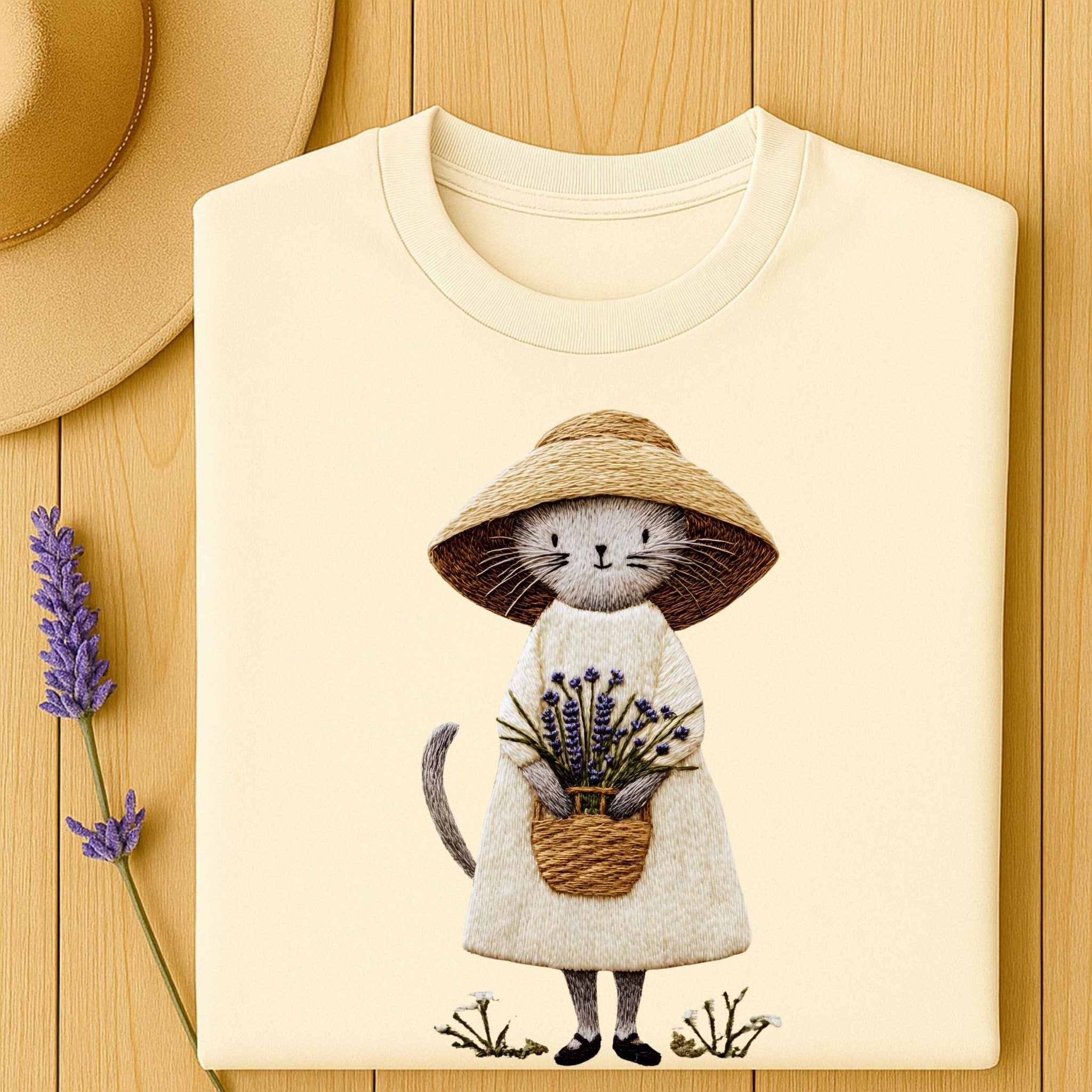 Floral Basket Kitty Tee - Craig Michael Design
