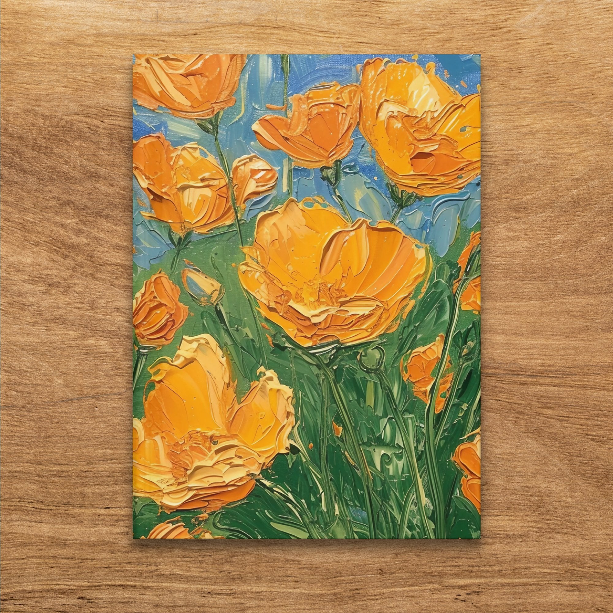 Floral Journal, Colorful Flowers Notebook, Art Inspired Sketchbook, Vibrant Bloom Design Diary, Unique Poppies Illustrated Planner - Craig Michael Design