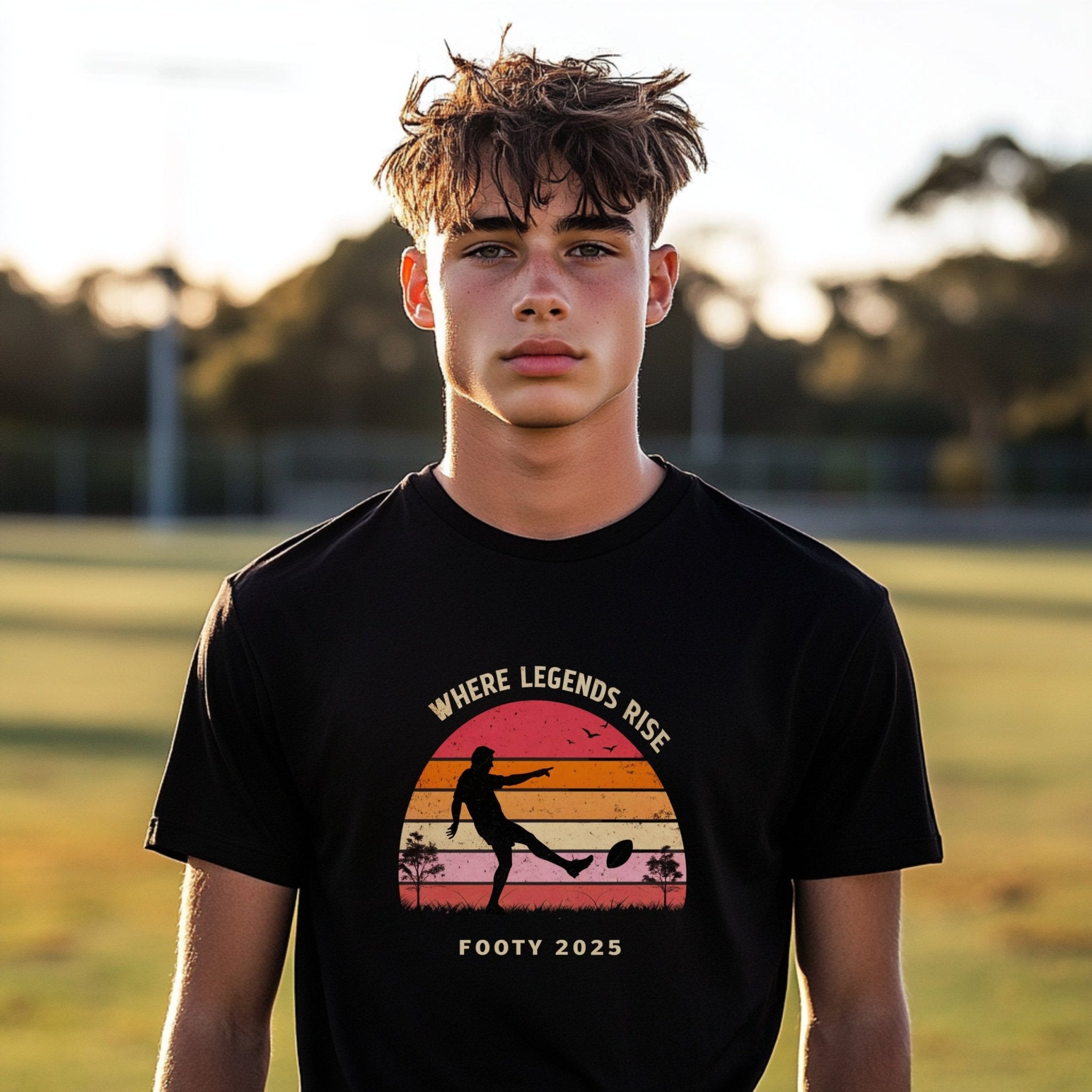 Footy 2025 Where Legends Rise T-Shirt, Vintage Retro Aussie Football Tee, Perfect Gift for Footy Lovers, Fan Apparel - Craig Michael Design