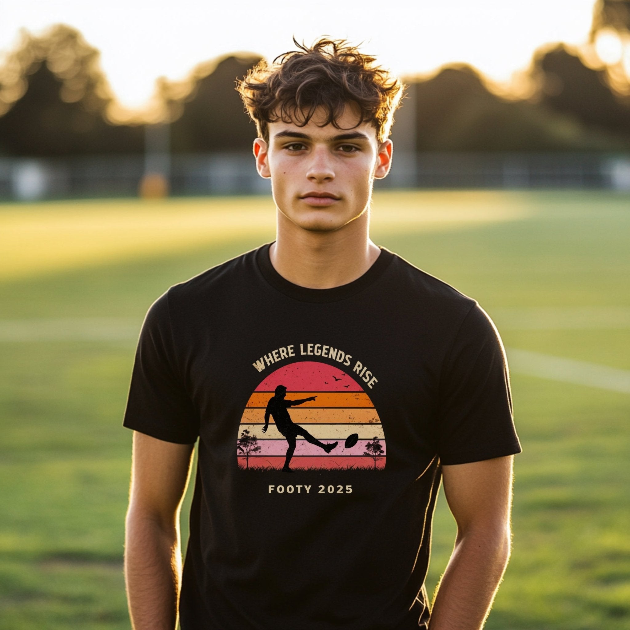 Footy 2025 Where Legends Rise T-Shirt, Vintage Retro Aussie Football Tee, Perfect Gift for Footy Lovers, Fan Apparel - Craig Michael Design