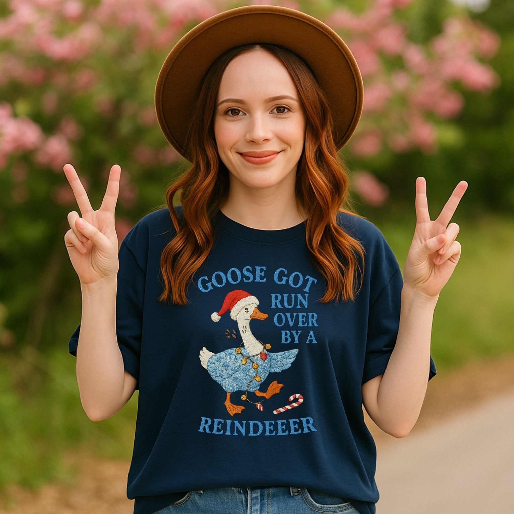 Funny Christmas Goose Shirt, Goose Got Run Over Tee - Craig Michael Design