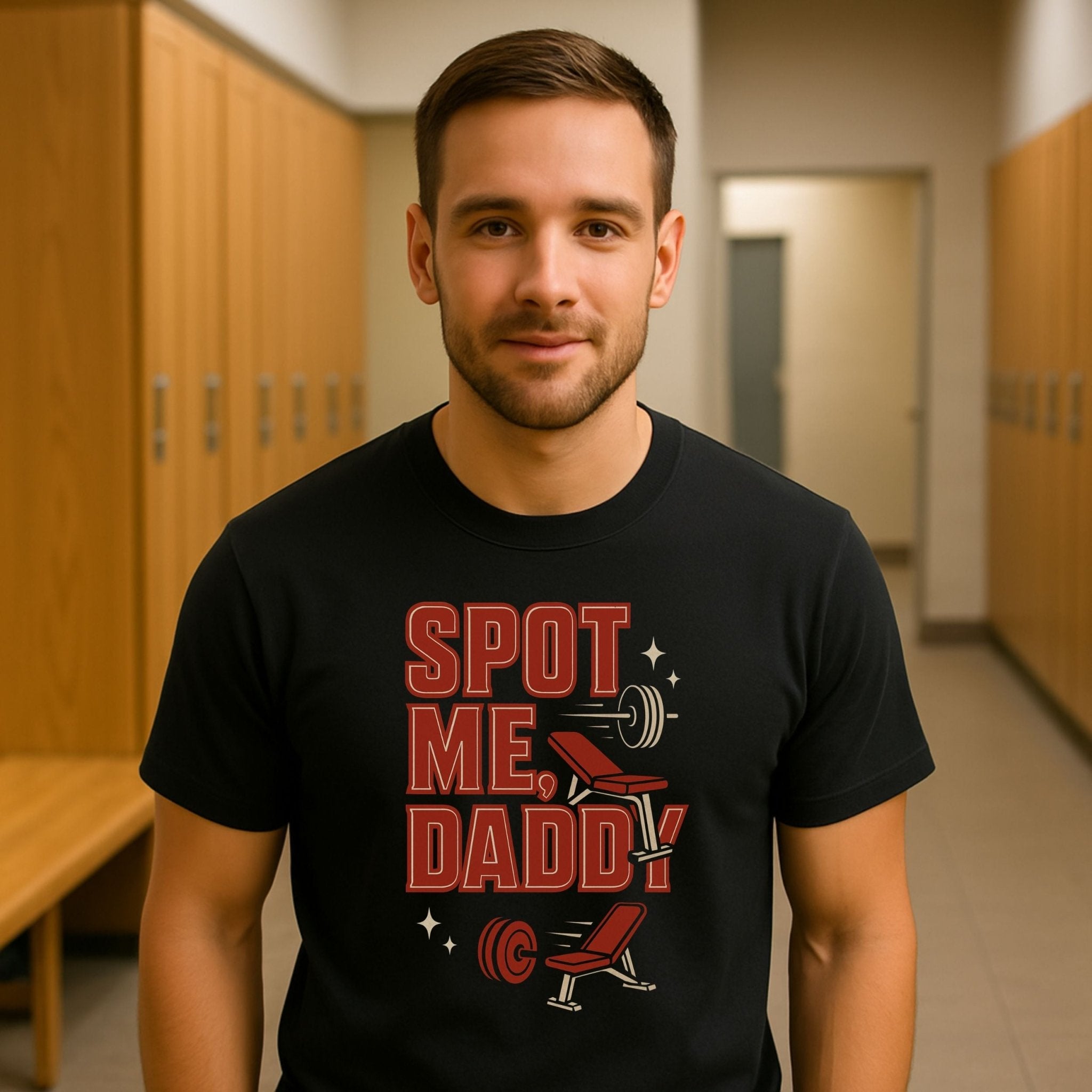 Funny Gay Gym Shirt for Men, Spot Me Daddy T-Shirt, LGBTQ Workout Tee - Craig Michael Design