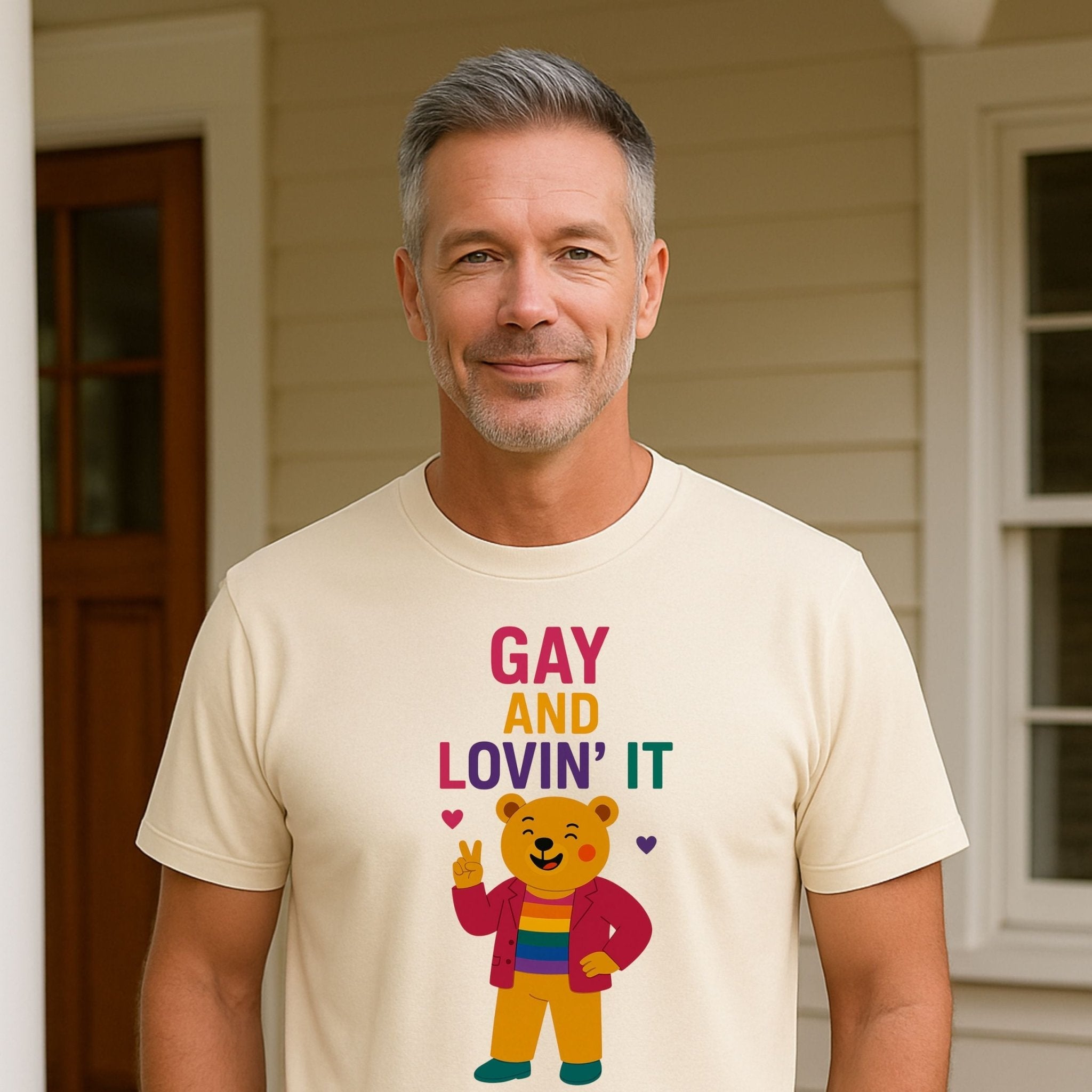 Funny Gay Pride T-Shirt,LGBTQ Tee, Playful Bear Gift for Him - Craig Michael Design