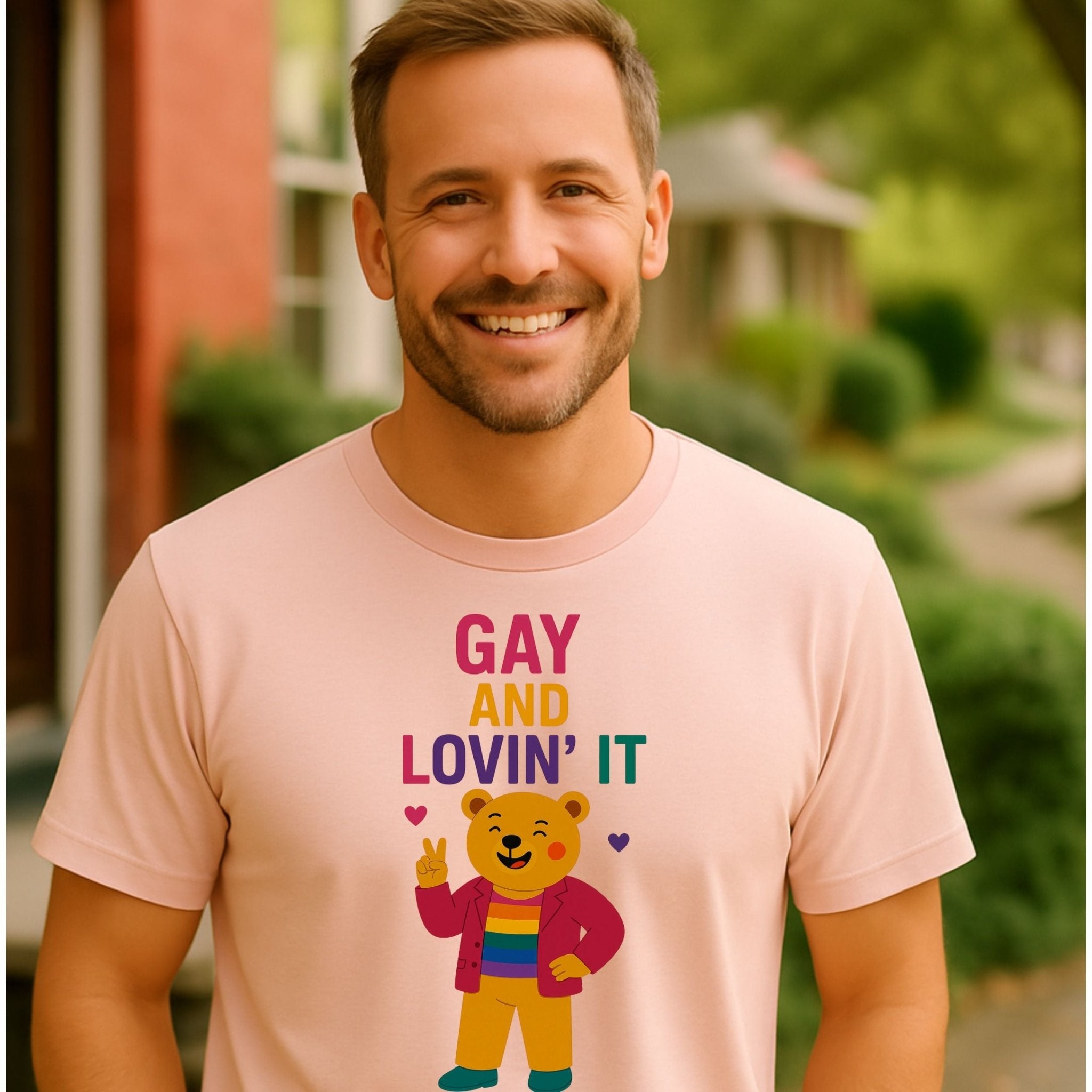 Funny Gay Pride T-Shirt,LGBTQ Tee, Playful Bear Gift for Him - Craig Michael Design