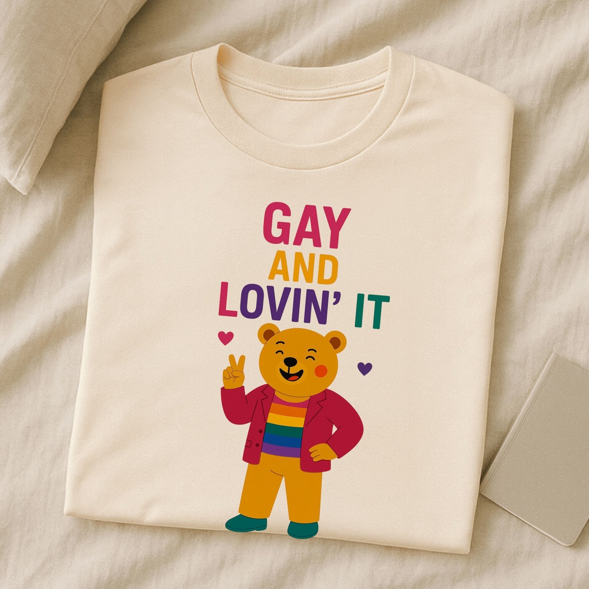 Funny Gay Pride T-Shirt,LGBTQ Tee, Playful Bear Gift for Him - Craig Michael Design