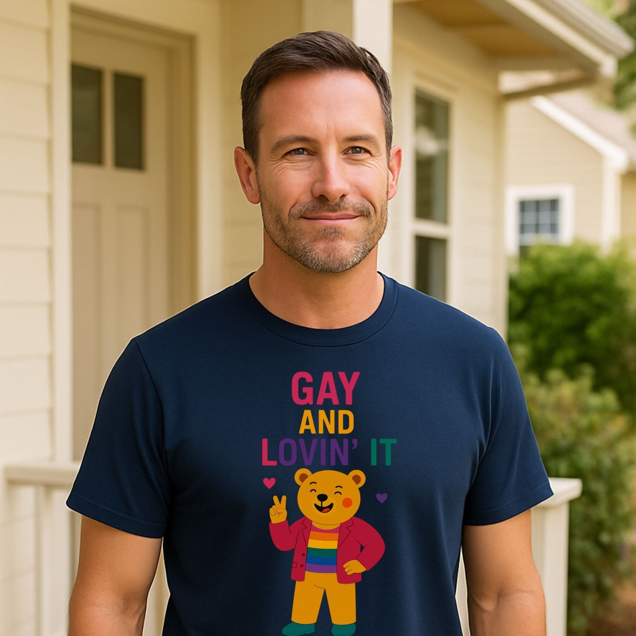 Funny Gay Pride T-Shirt,LGBTQ Tee, Playful Bear Gift for Him - Craig Michael Design