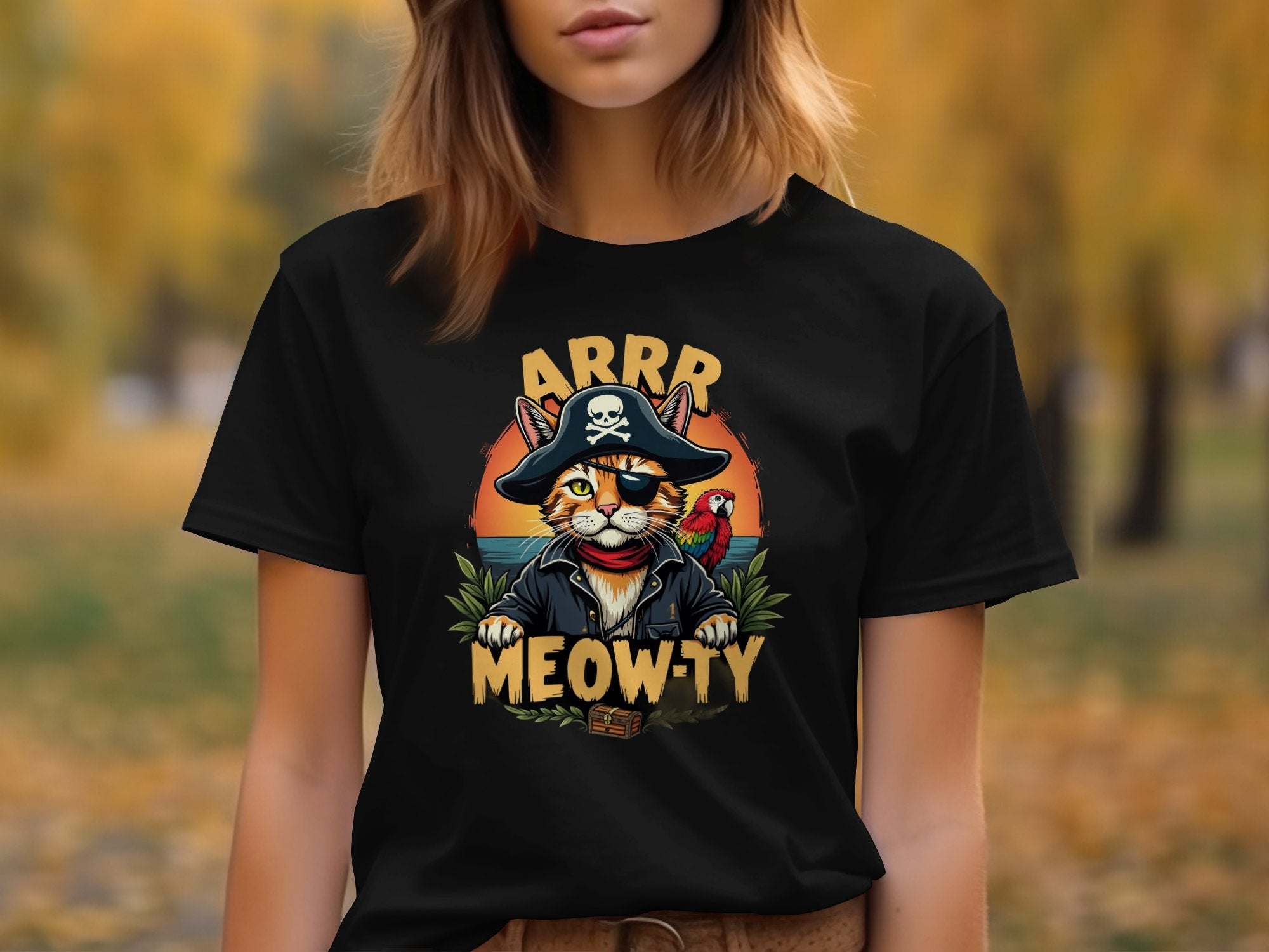 Funny Pirate Cat T-Shirt, Cat Lover Gift, Arrr Meowty Shirt, Cute Pirate Kitty Tee, Graphic Animal Tee, Novelty Cat Shirt - Craig Michael Design