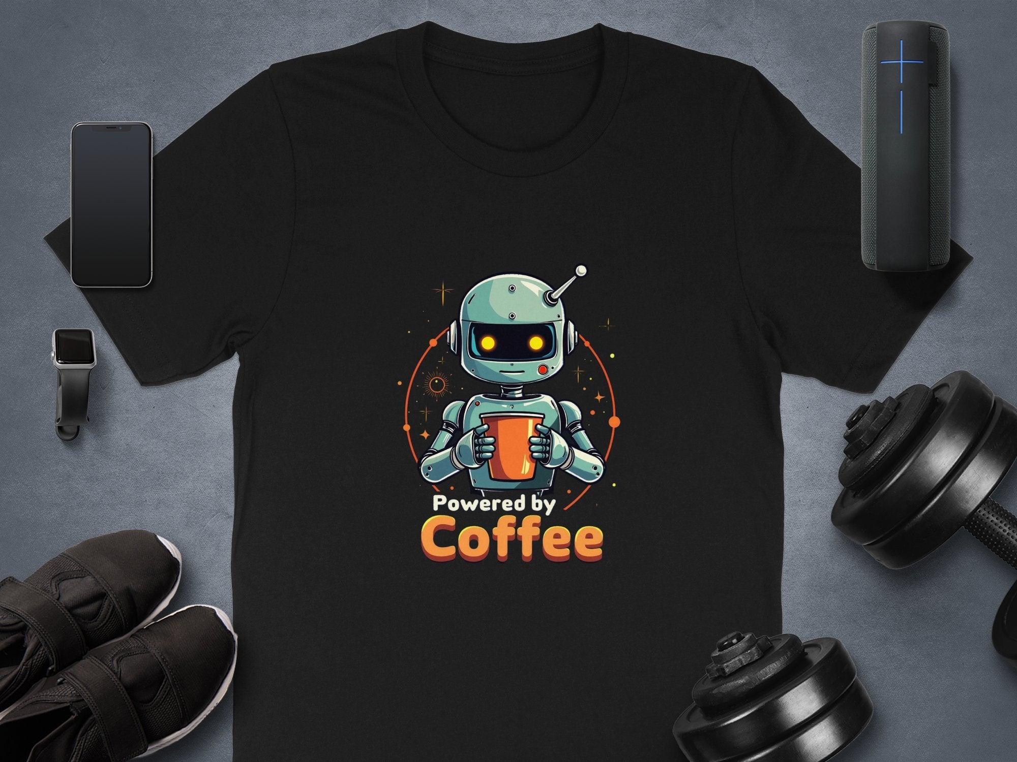 Funny Robot Coffee Lover T-Shirt, Cute Robot Holding Coffee, Geeky Coffee Enthusiast Tee, Robot Coffee Addict Shirt, Gift for Coffee Lovers - Craig Michael Design