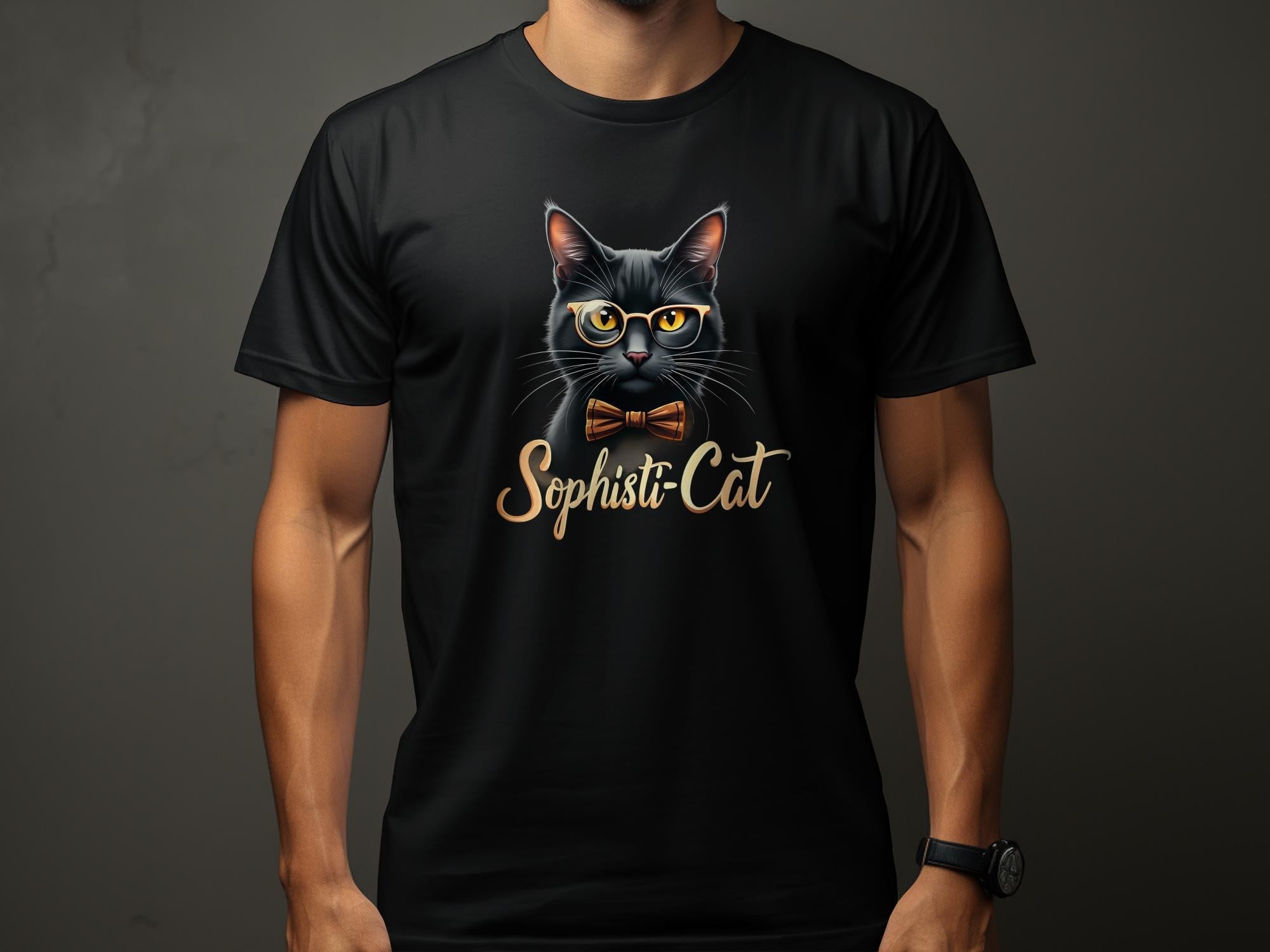 Funny Sophisti Cat Graphic Tee, Cat Lover Shirt, Cute Cat Wearing Glasses and Bowtie, Whimsical Feline Design T-Shirt - Craig Michael Design