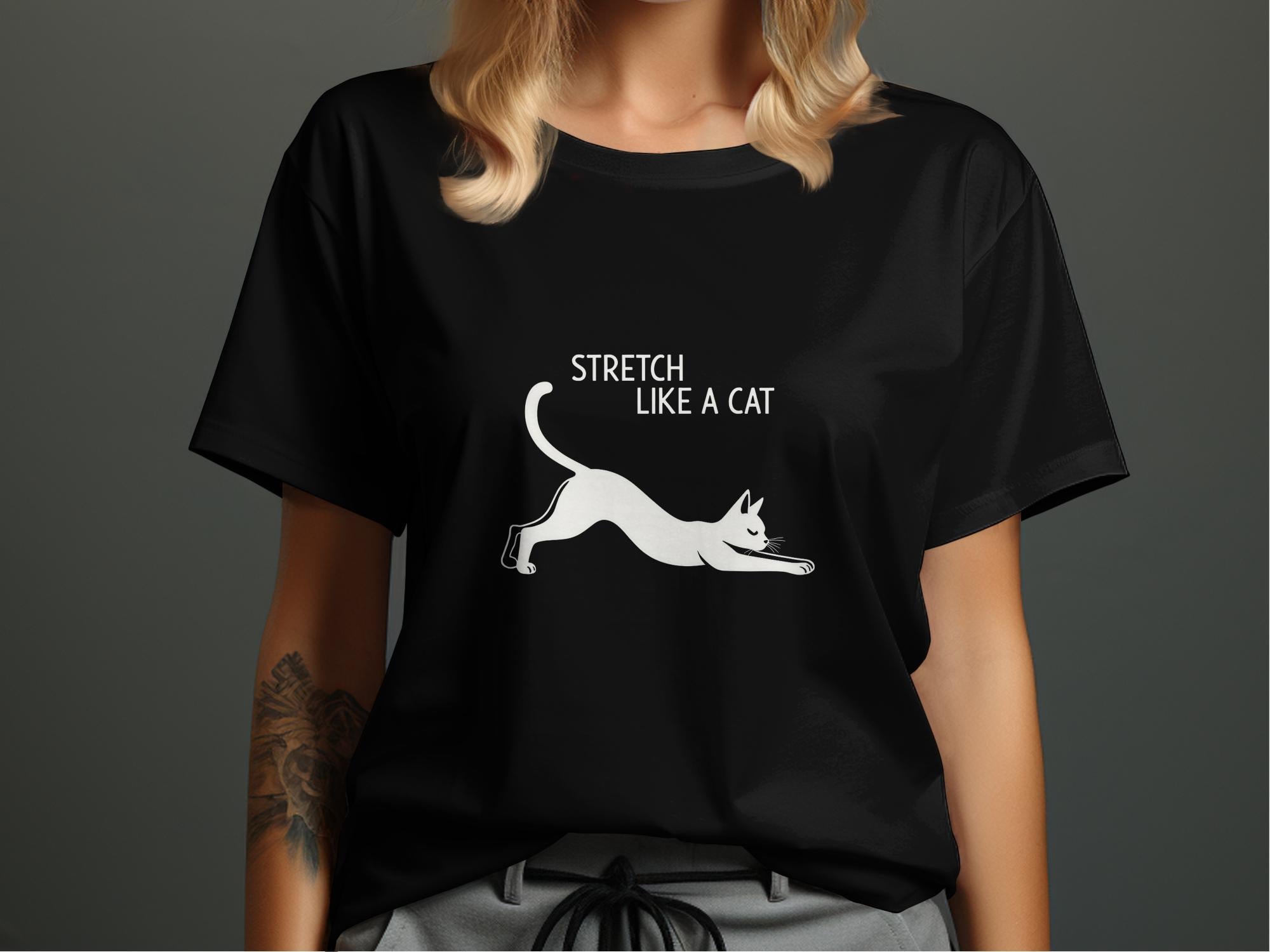 Funny Stretch Like A Cat T-Shirt, Cute Cat Lover Shirt, Yoga Cat Graphic Tee, Stretching Cat T-shirt, Cat Yoga Pose Shirt, Gift for Cat - Craig Michael Design